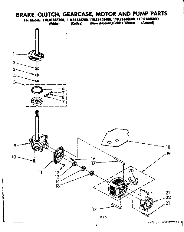 BRAKE CLUTCH GEARCASE MOTOR & PUMP PARTS