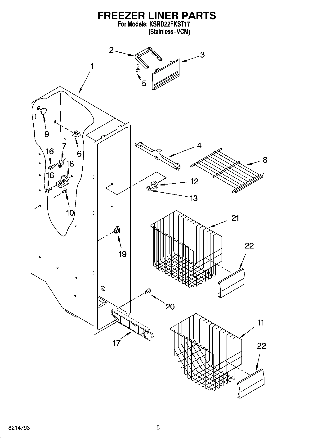 04 - FREEZER LINER PARTS