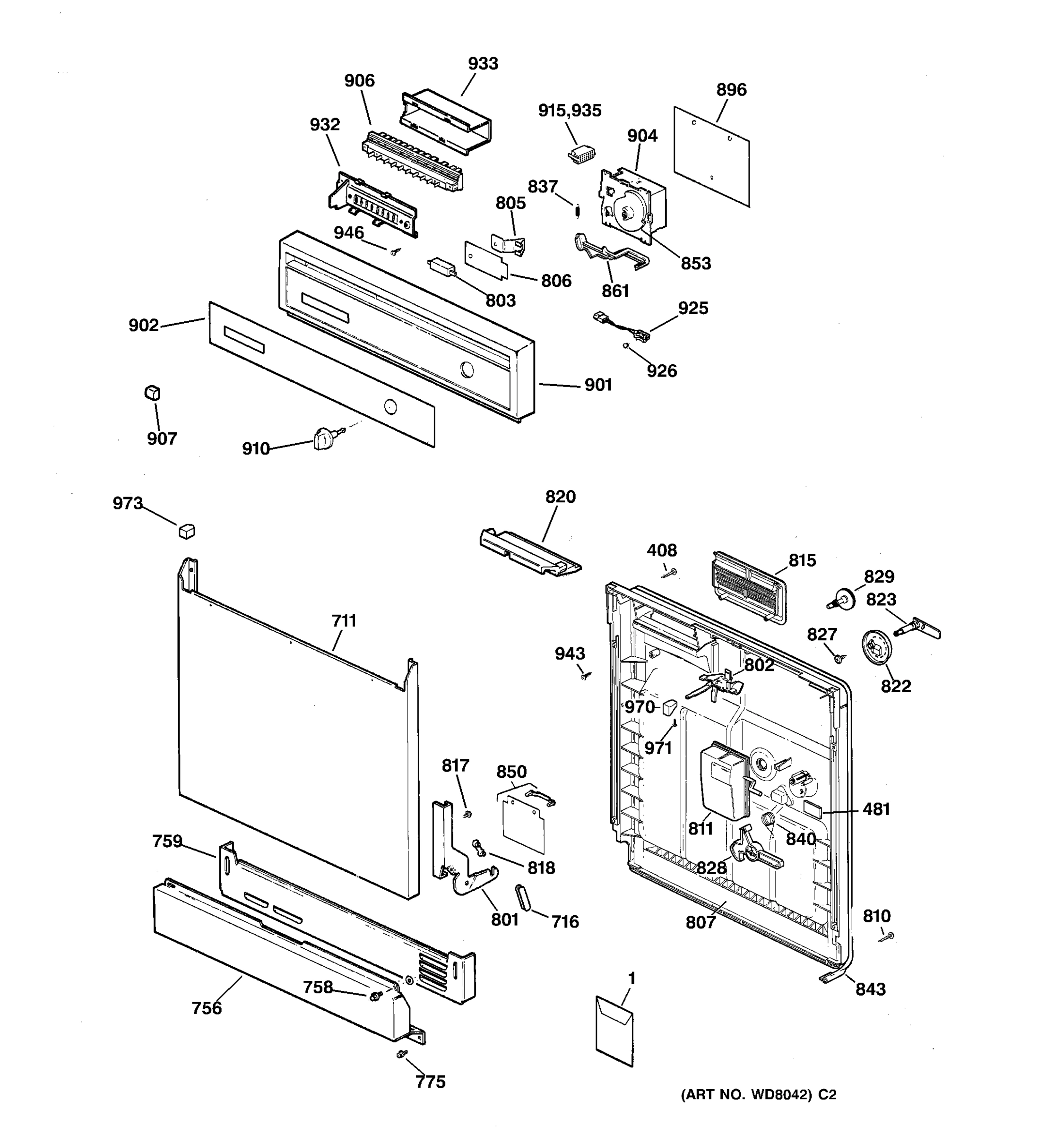 ESCUTCHEON & DOOR ASSEMBLY