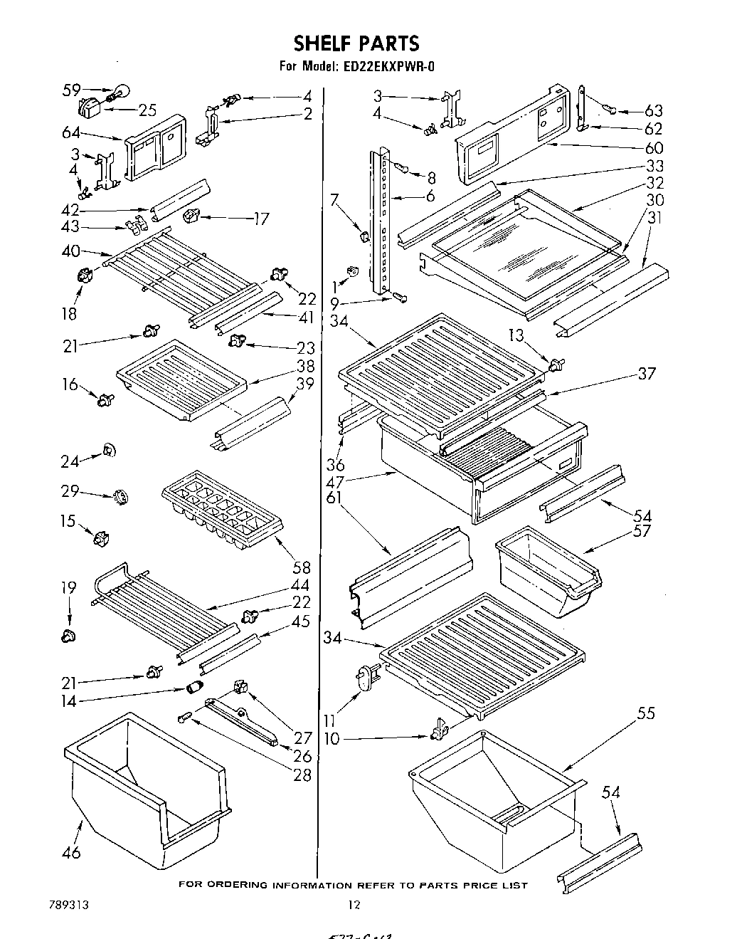 07 - SHELF , PARTS NOT ILLUSTRATED