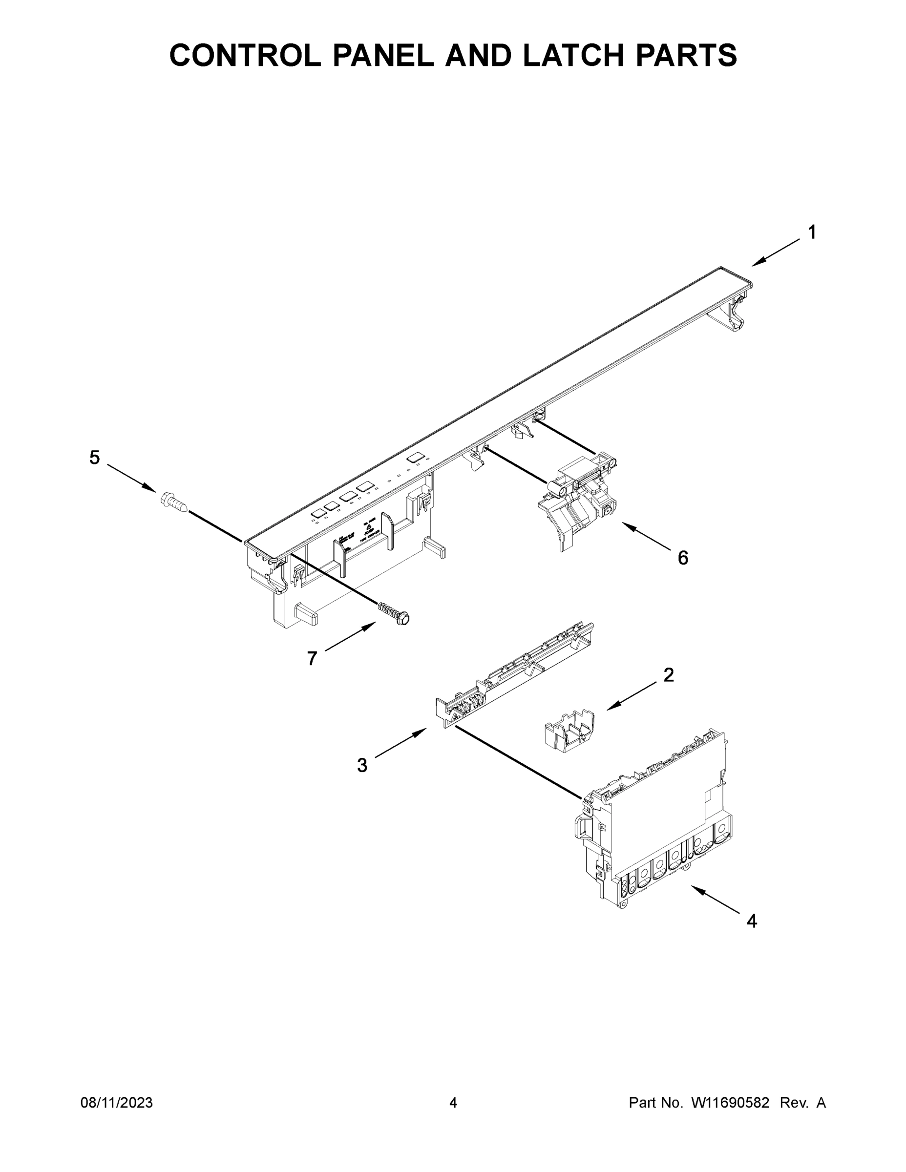 03 - CONTROL PANEL AND LATCH PARTS