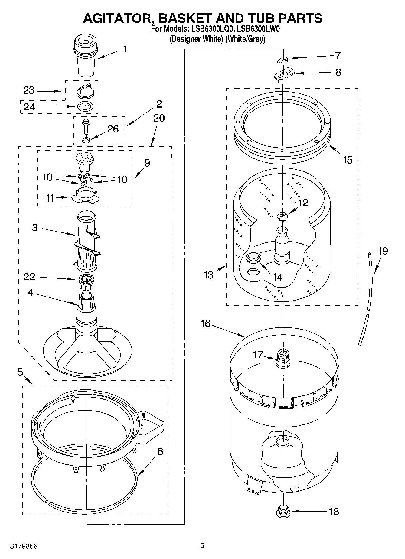 03 - AGITATOR, BASKET AND TUB