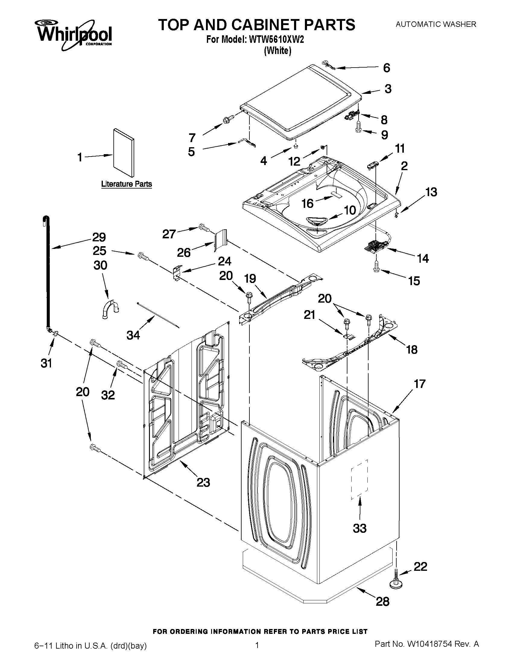 01 - TOP AND CABINET PARTS