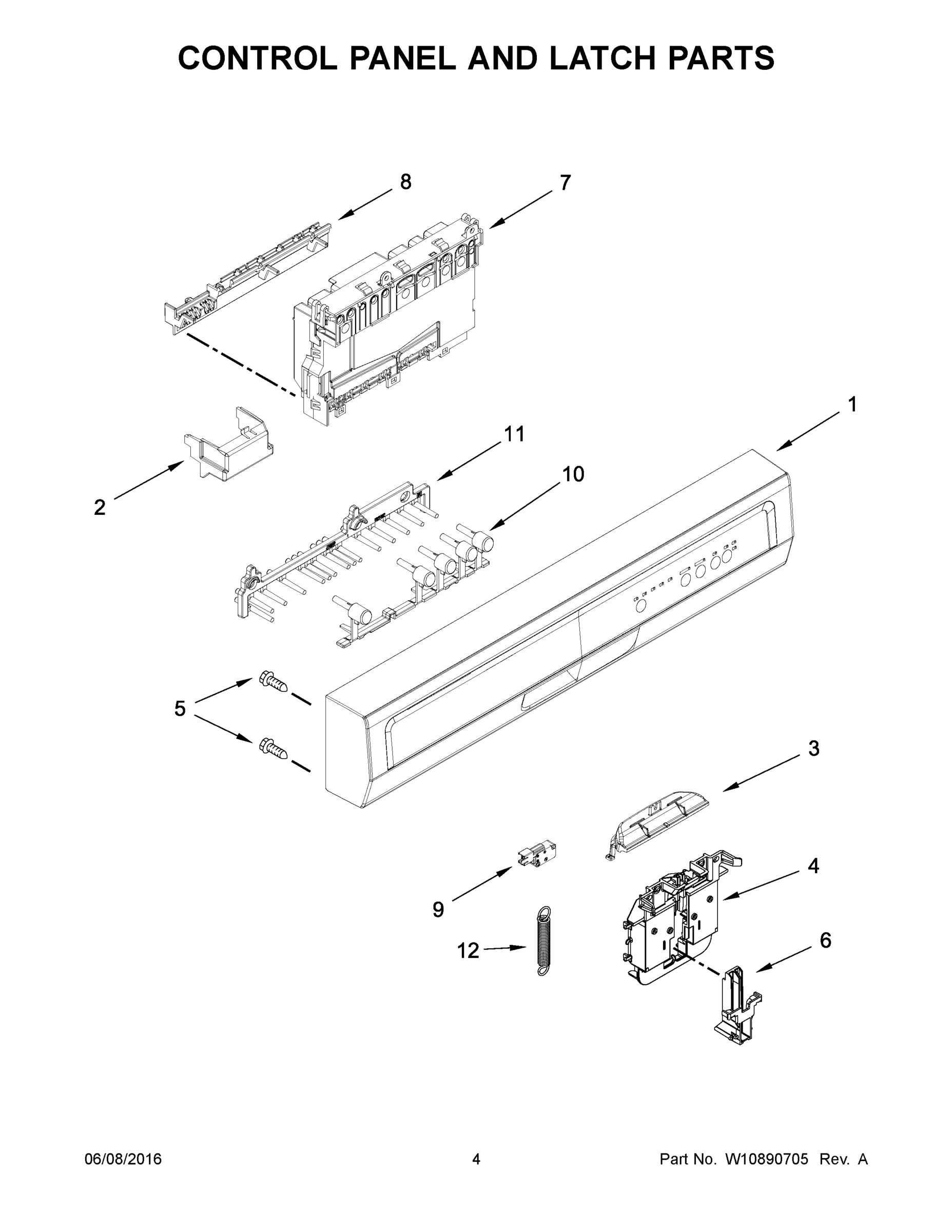 03 - CONTROL PANEL AND LATCH PARTS