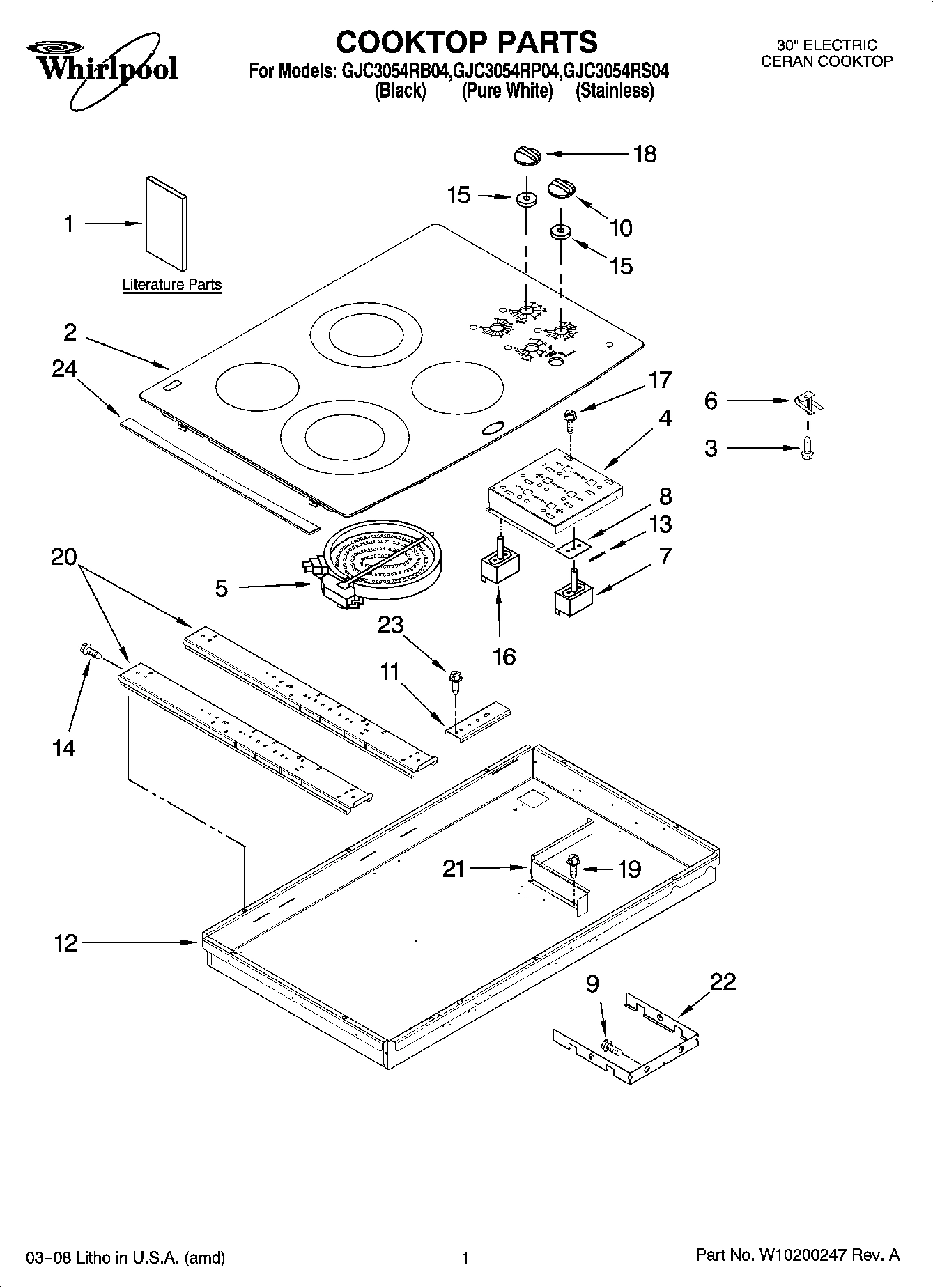 01 - COOKTOP PARTS, OPTIONAL PARTS