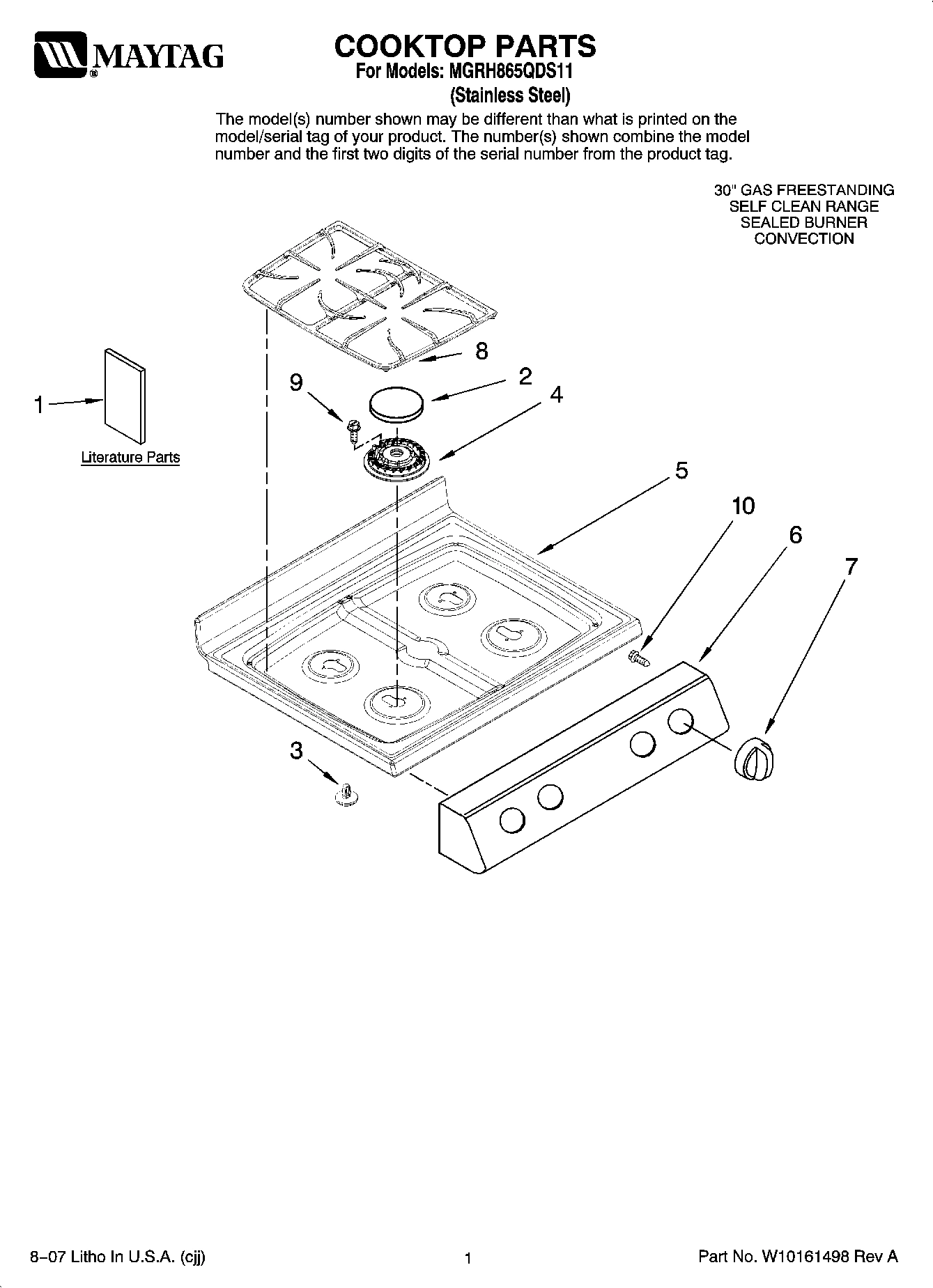 01 - COOKTOP PARTS