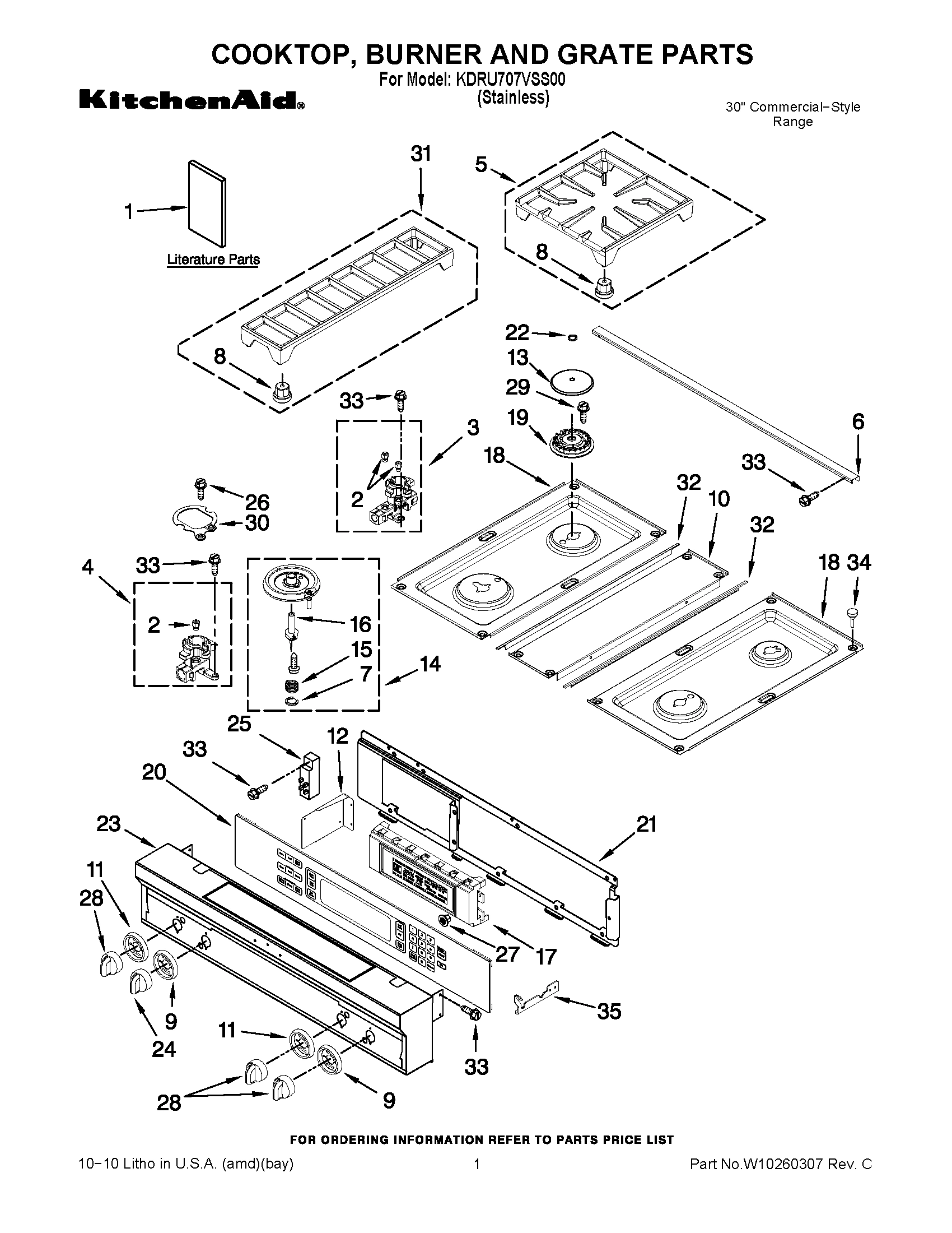 01 - COOKTOP, BURNER AND GRATE PARTS