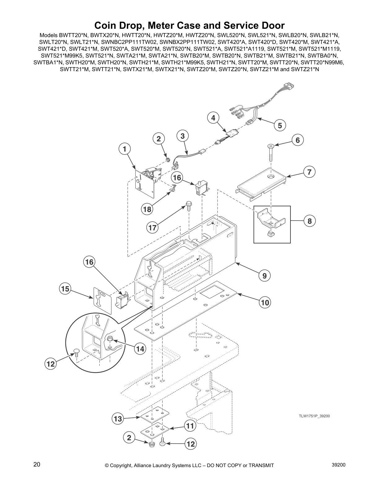 Coin Drop, Meter Case and Service Door