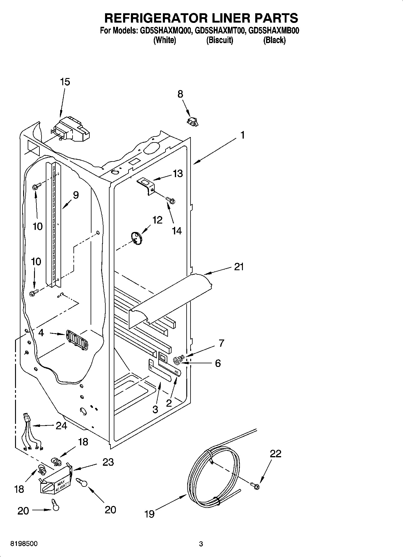 02 - REFRIGERATOR LINER PARTS