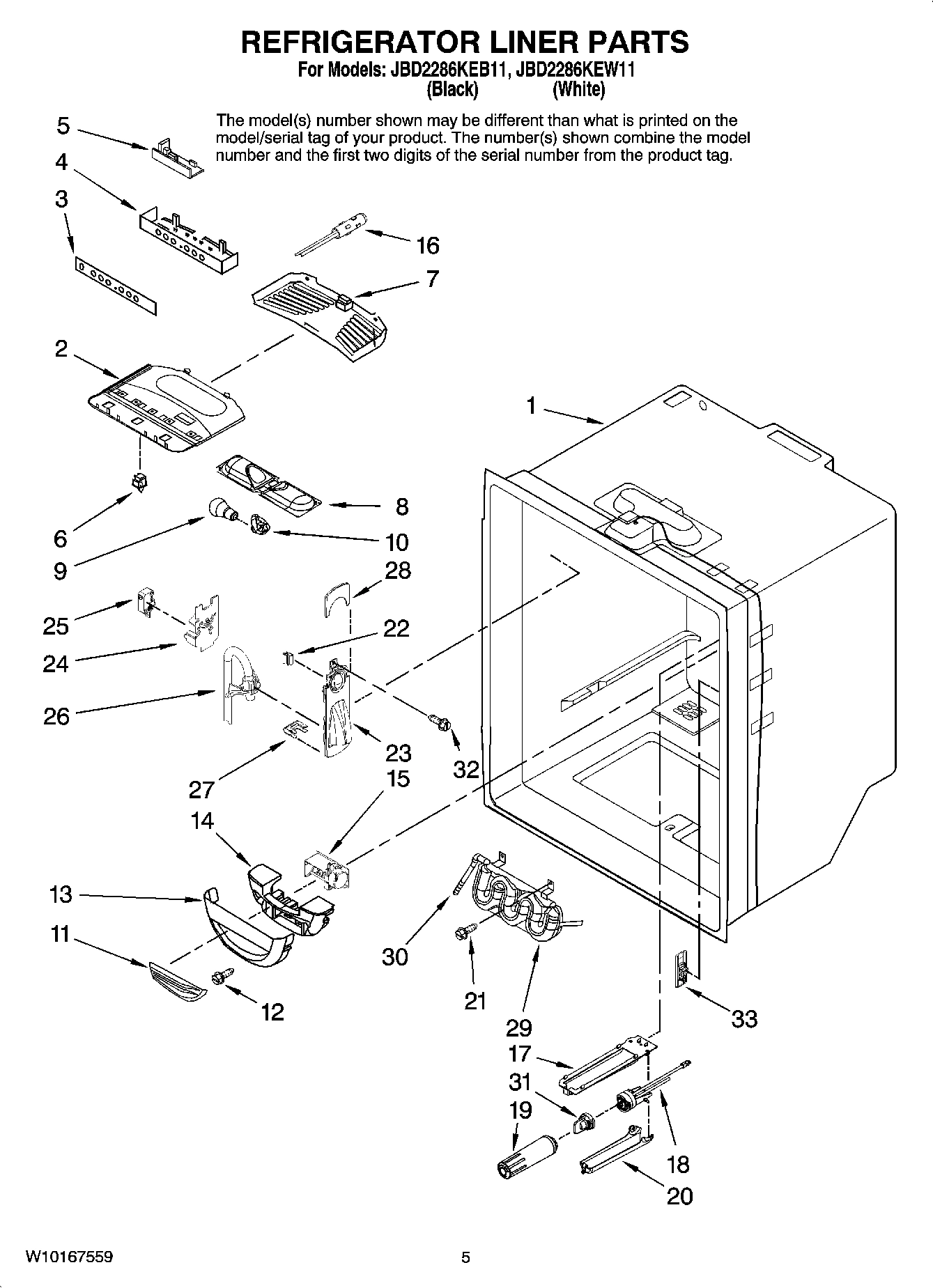 03 - REFRIGERATOR LINER PARTS