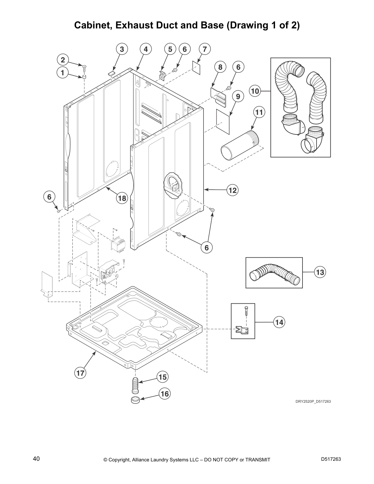 Cabinet, Exhaust Duct and Base (Drawing 1 of 2)