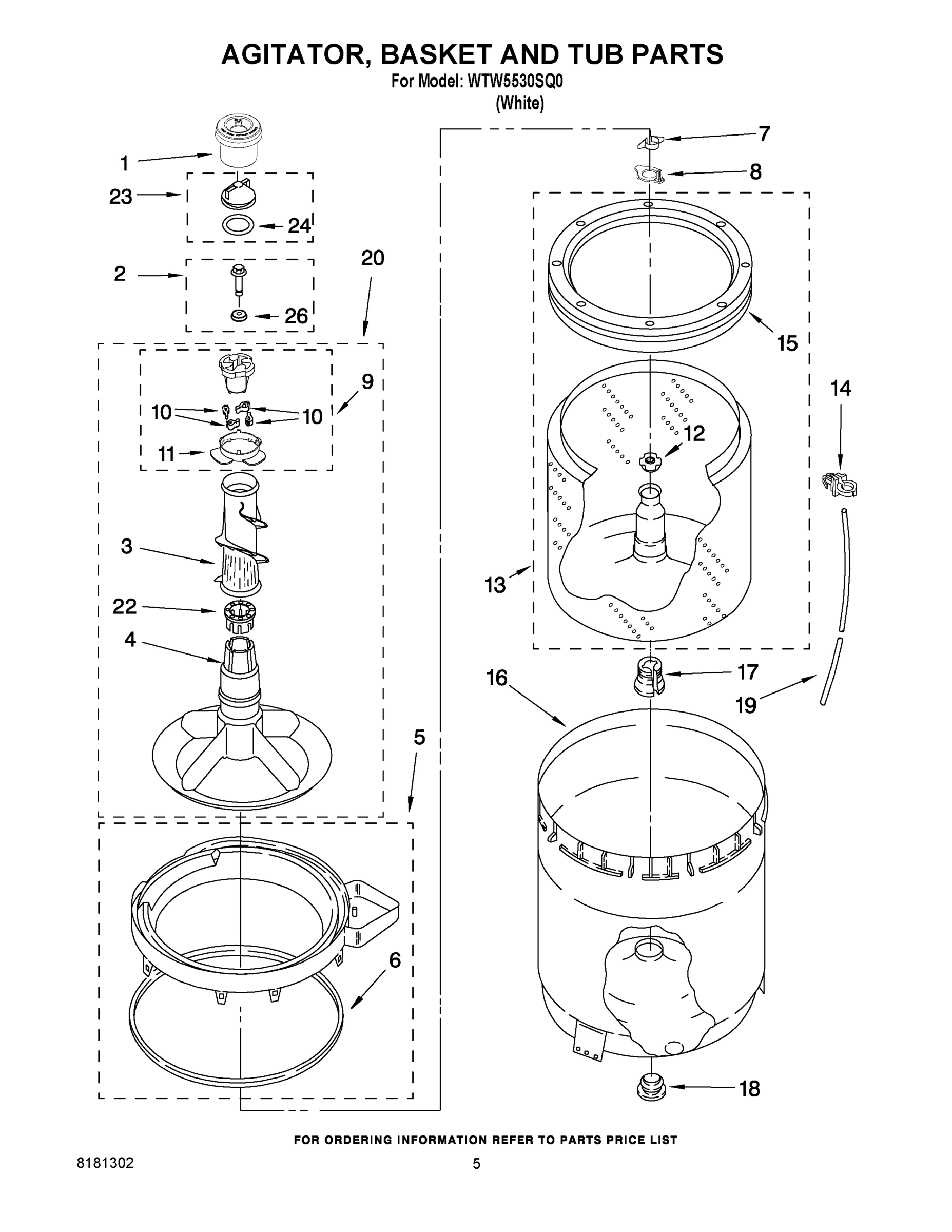 03 - AGITATOR BASKET AND TUB PARTS