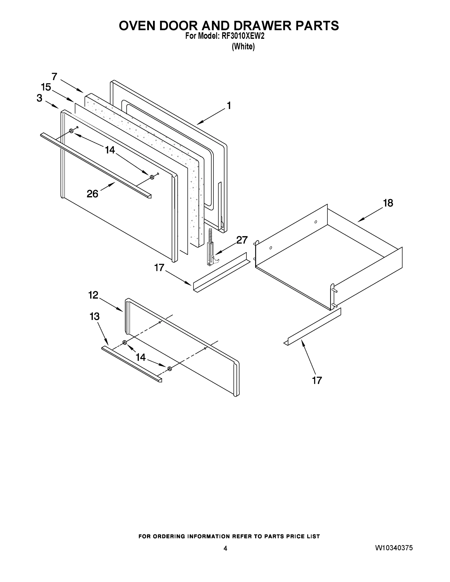 03 - OVEN DOOR AND DRAWER PARTS