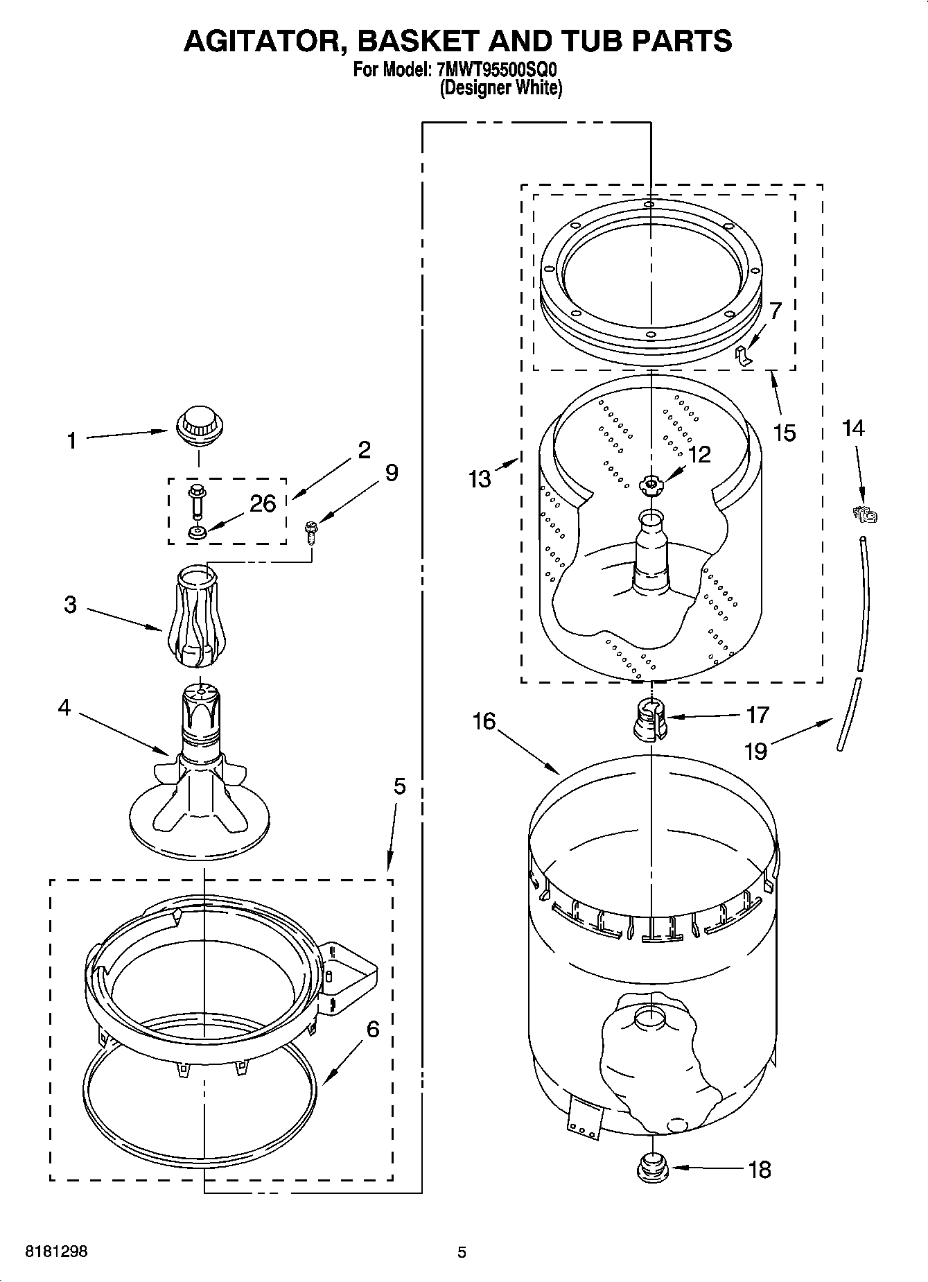 03 - AGITATOR, BASKET AND TUB PARTS