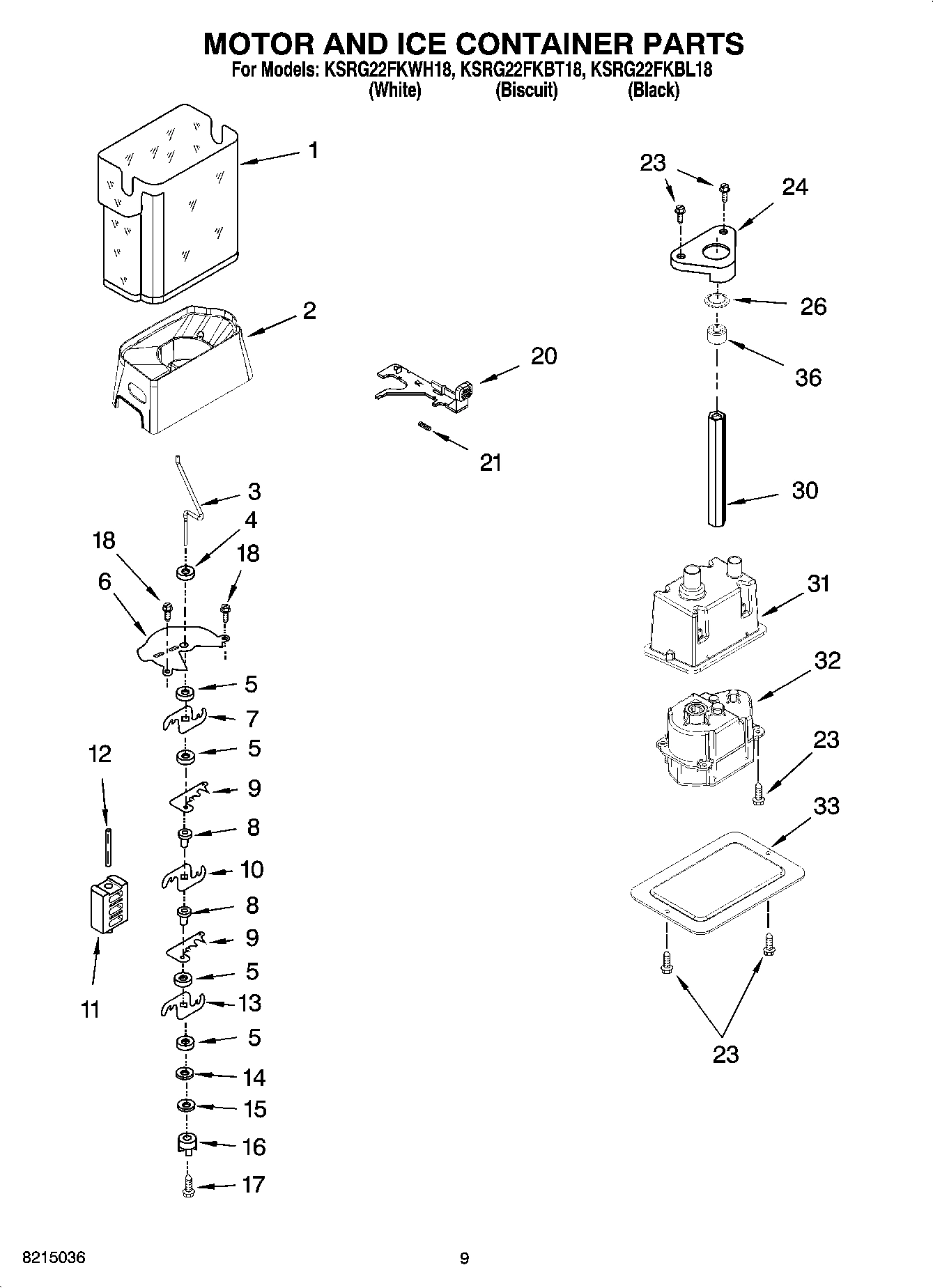 06 - MOTOR AND ICE CONTAINER PARTS
