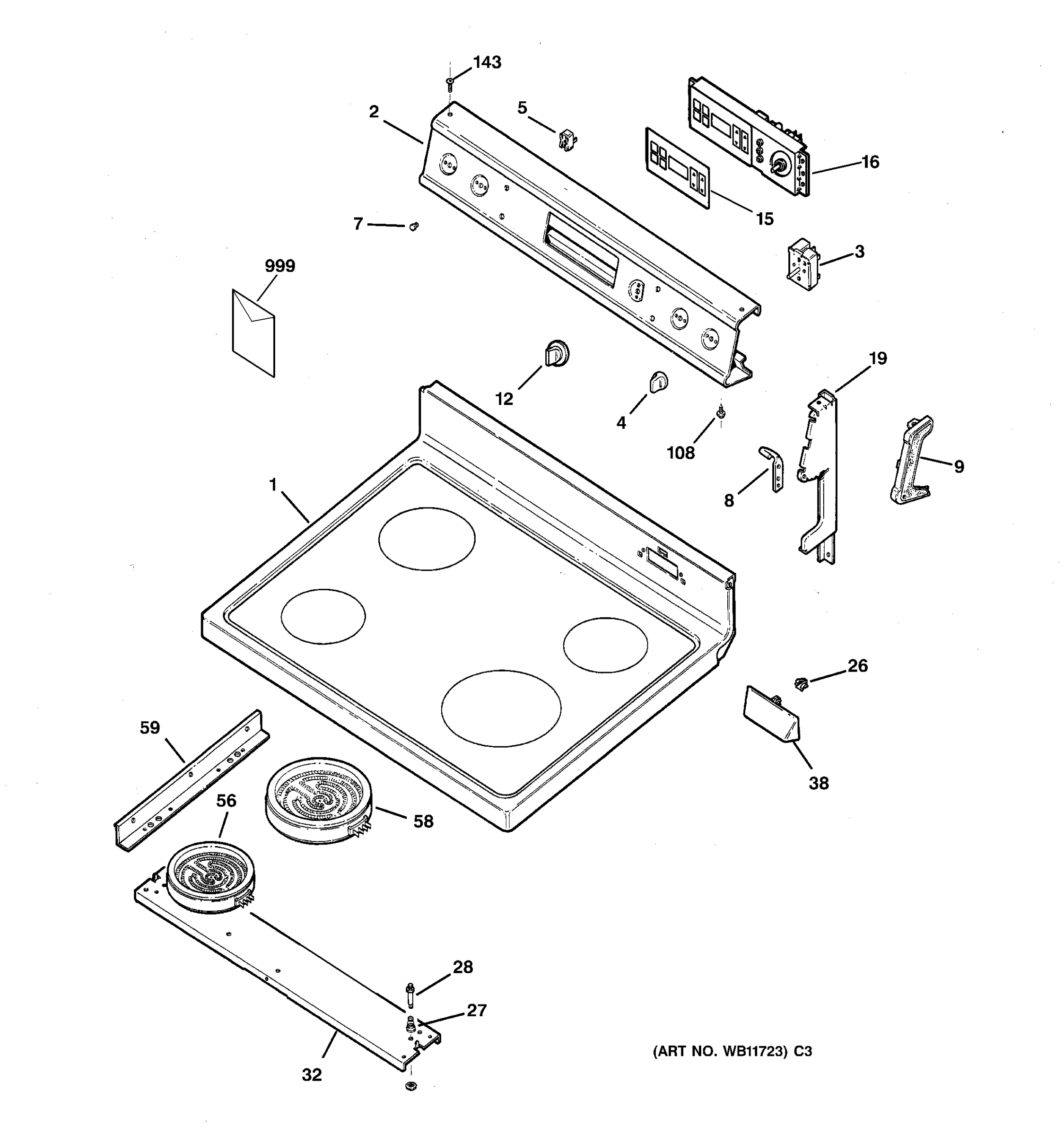 CONTROL PANEL & COOKTOP