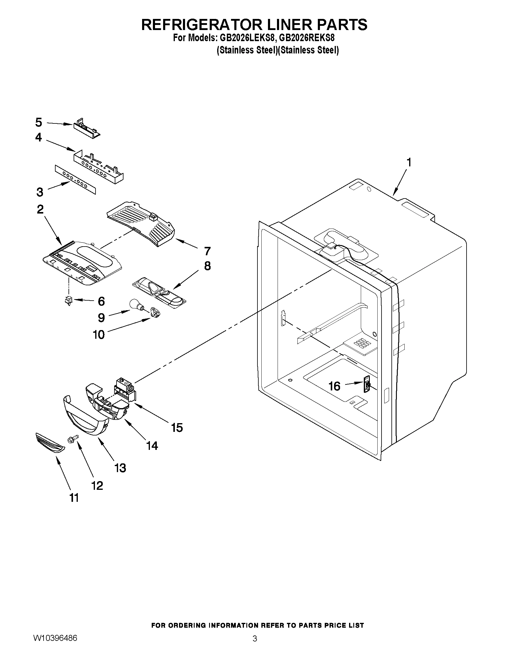 02 - REFRIGERATOR LINER PARTS