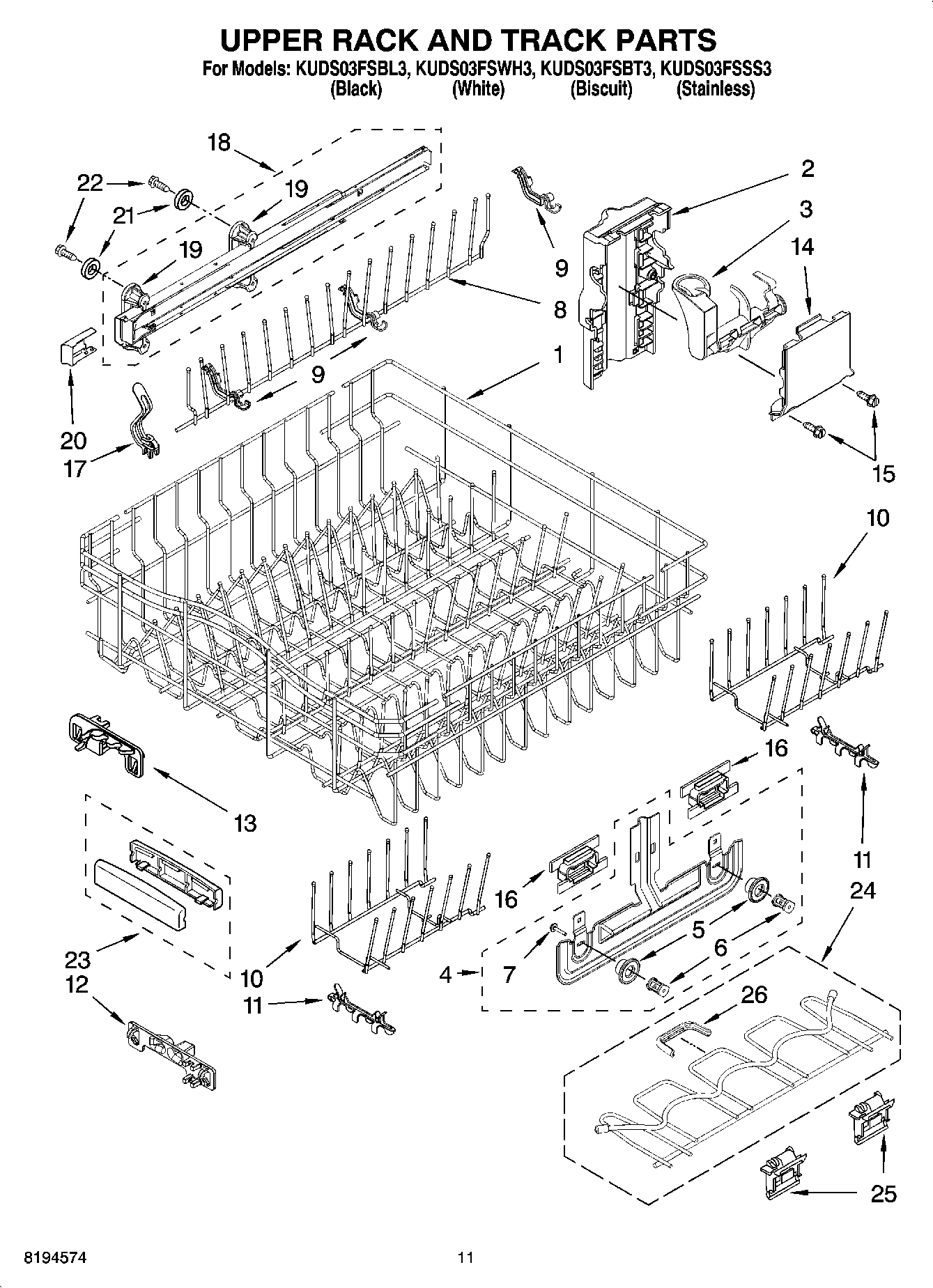 09 - UPPER RACK AND TRACK PARTS