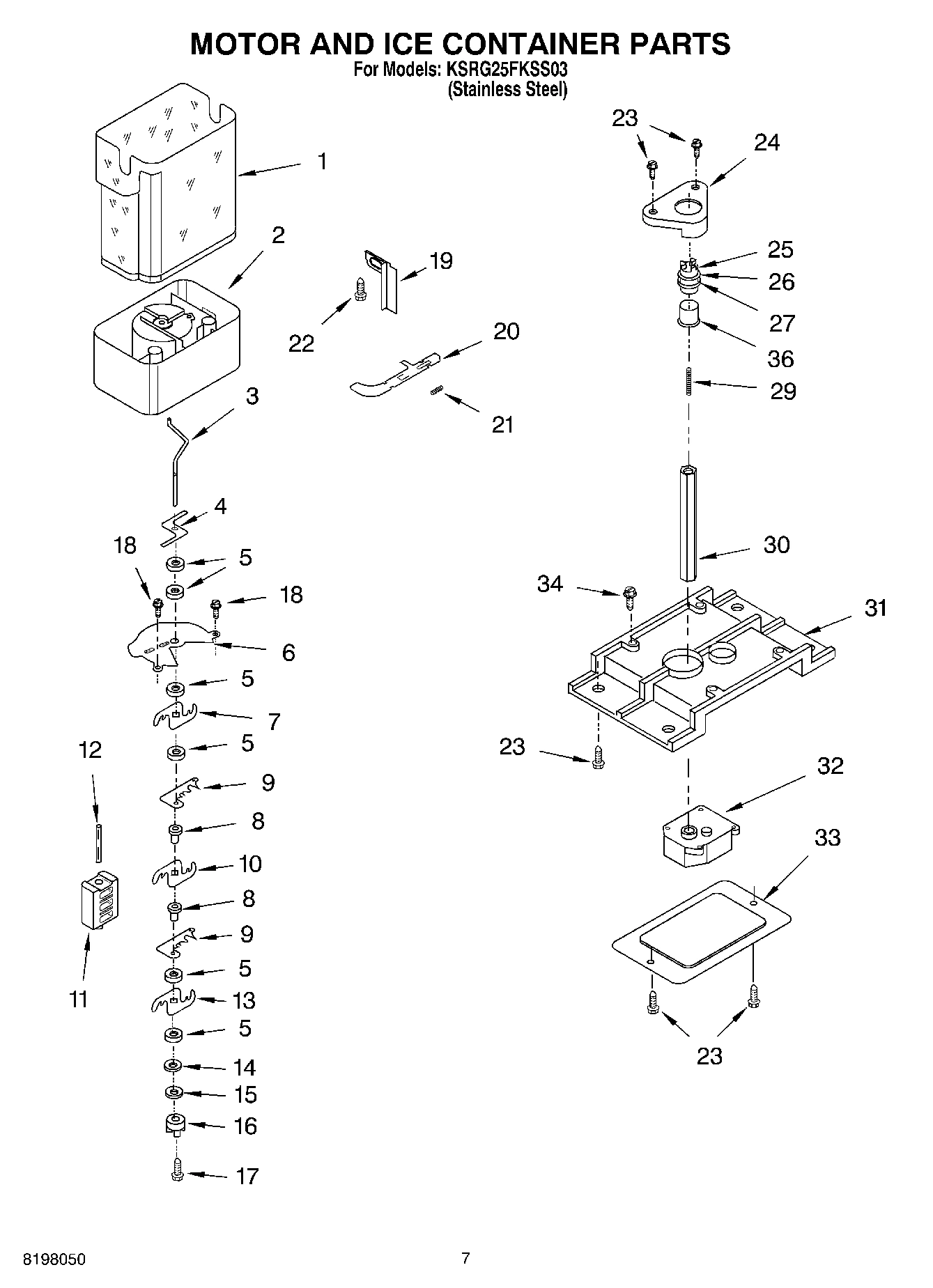 05 - MOTOR AND ICE CONTAINER