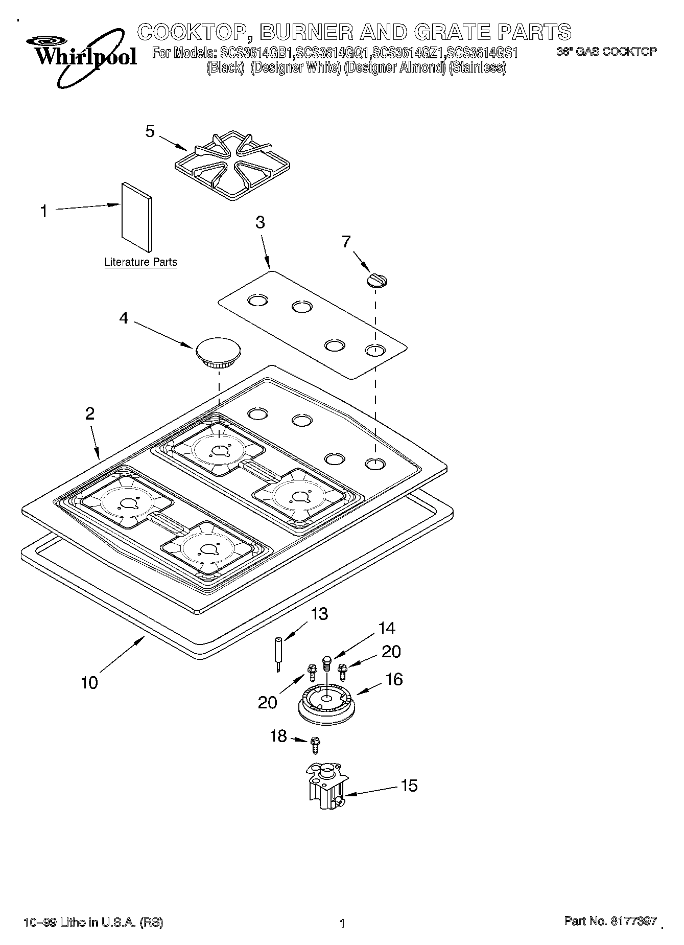 01 - COOKTOP, BURNER AND GRATE
