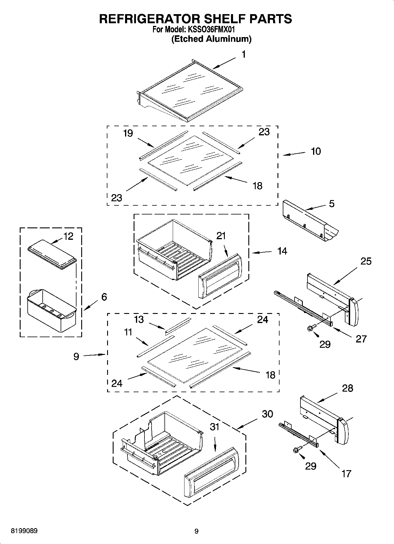 07 - REFRIGERATOR SHELF PARTS