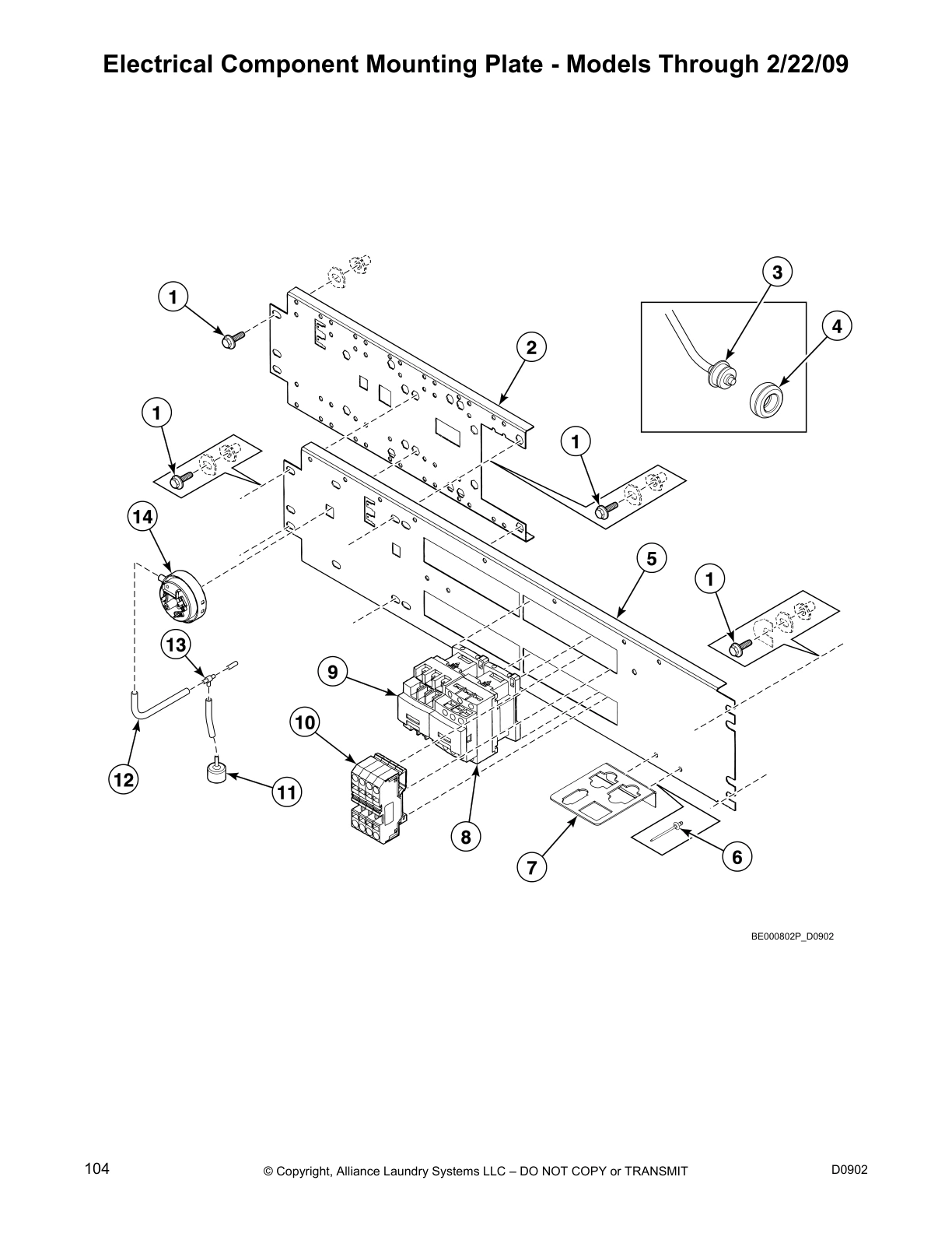 Electrical Component Mounting Plate - Models Through 2/22/09