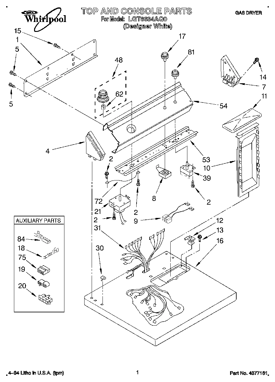 01 - TOP AND CONSOLE, LIT/OPTIONAL