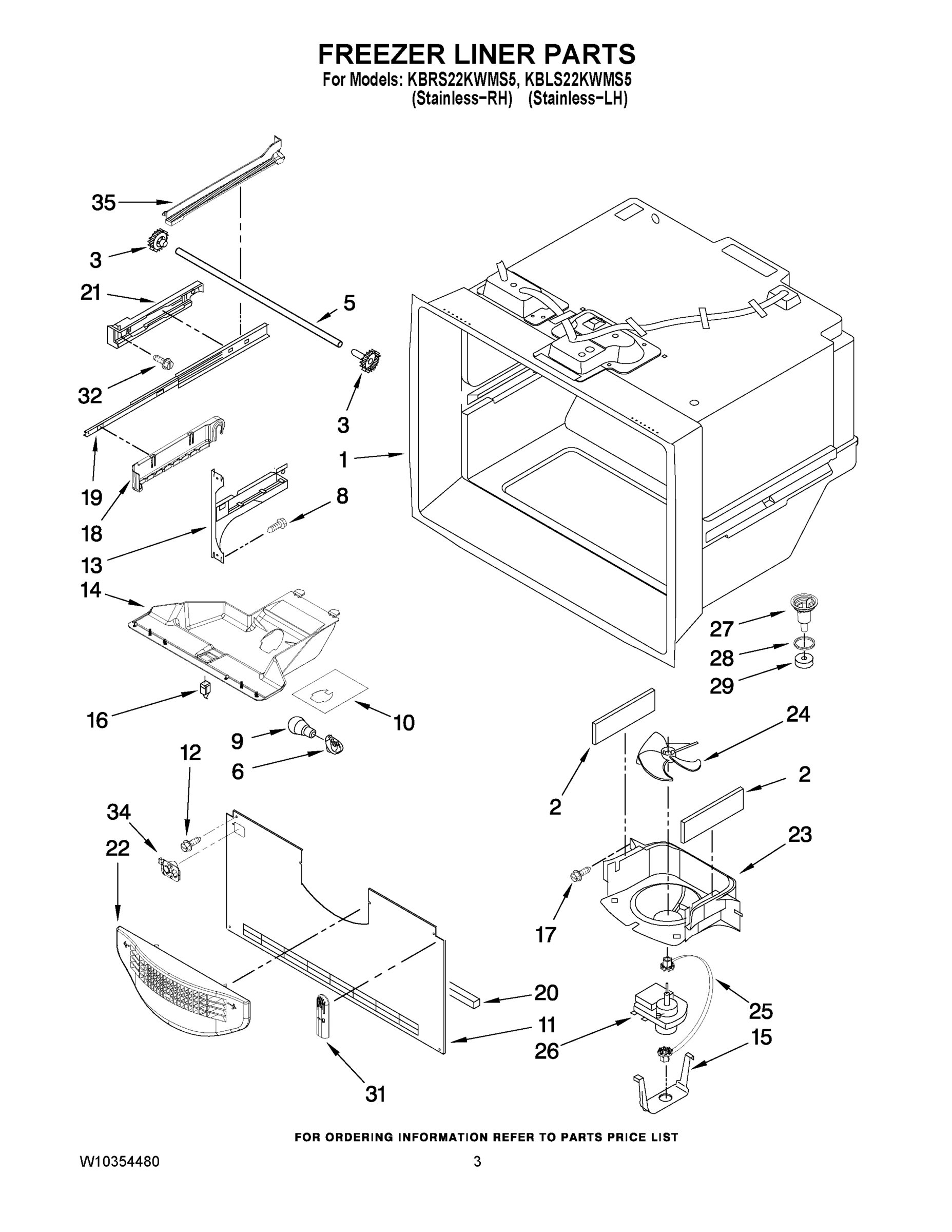 02 - FREEZER LINER PARTS