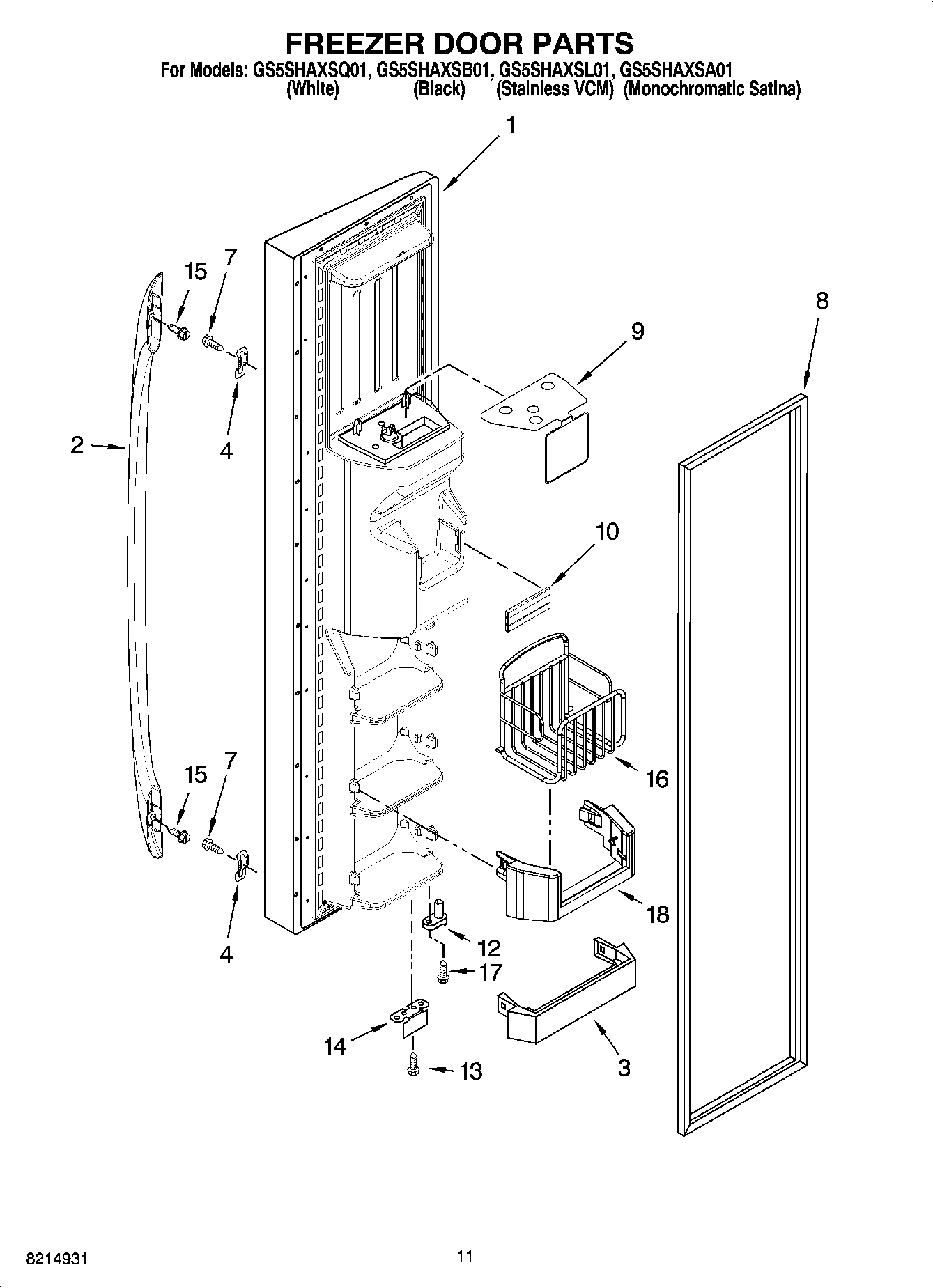 07 - FREEZER DOOR PARTS