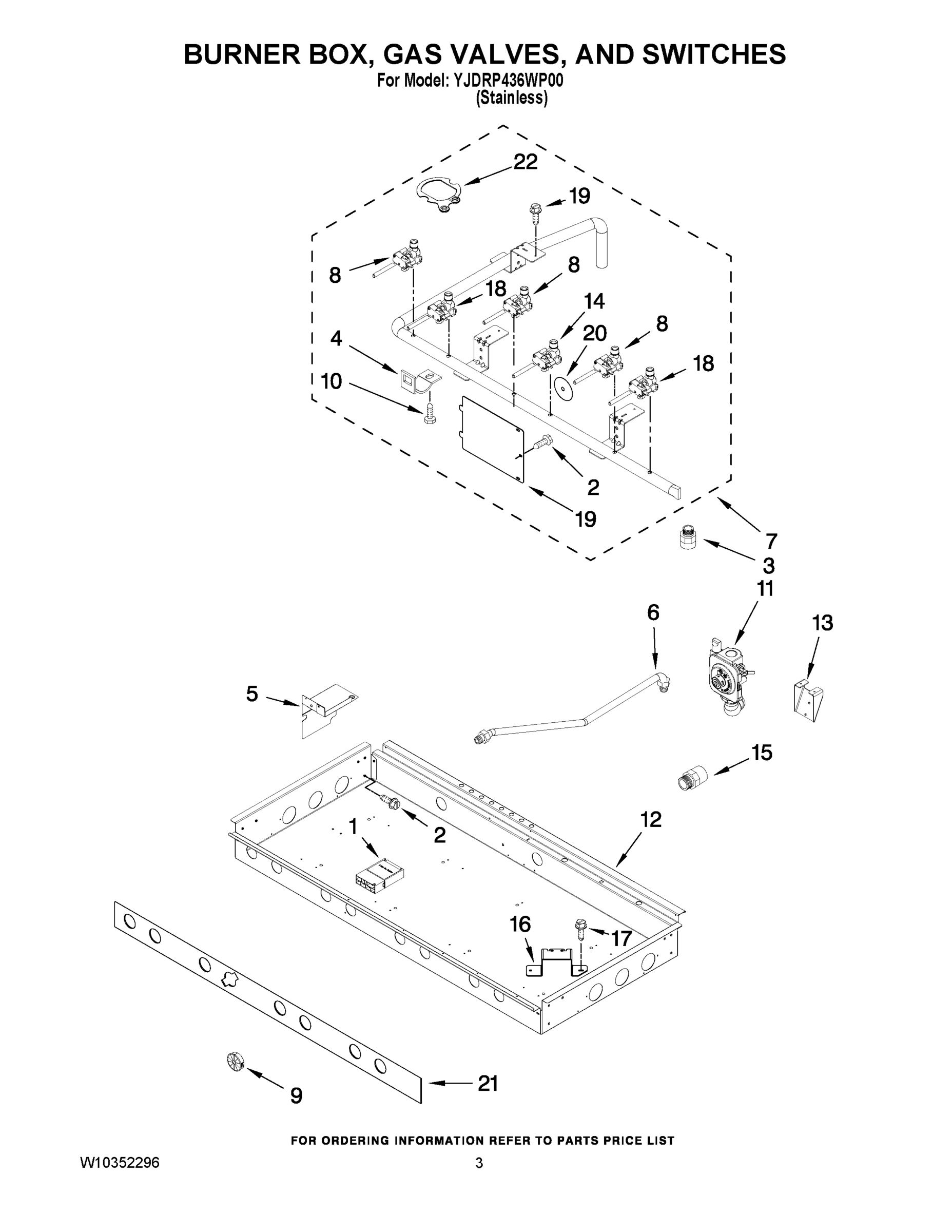 02 - BURNER BOX, GAS VALVES, AND SWITCHES