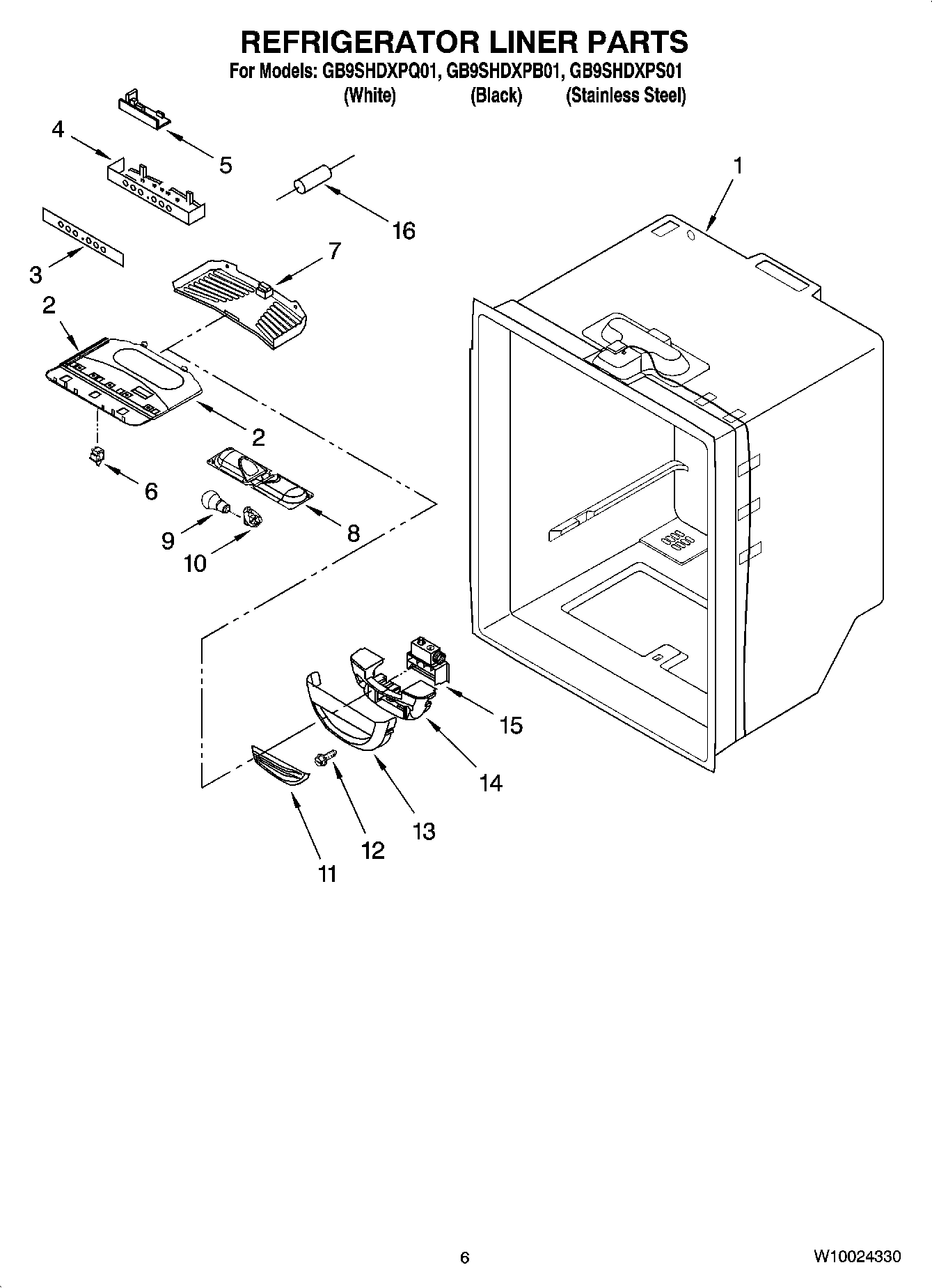 04 - REFRIGERATOR LINER PARTS