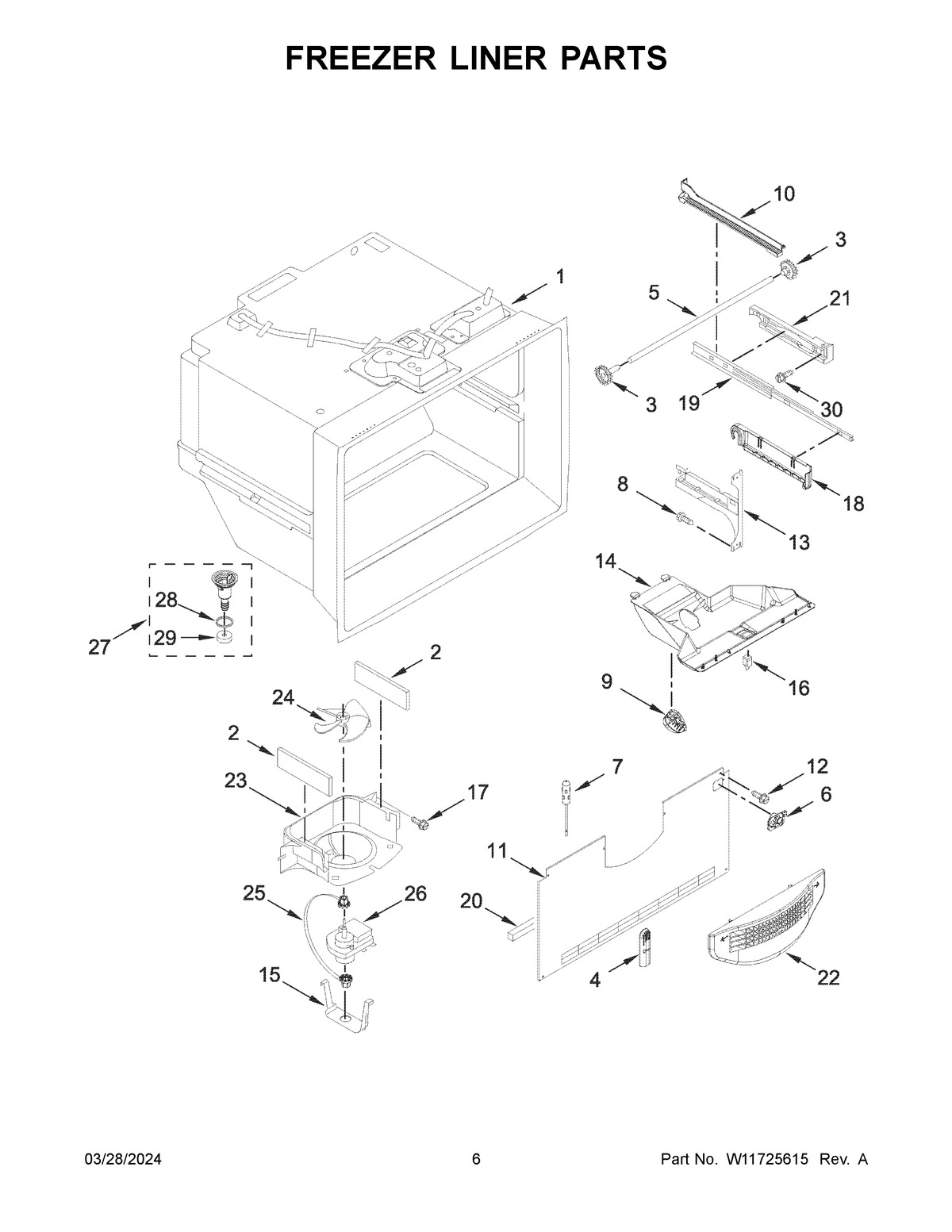 04 - FREEZER LINER PARTS
