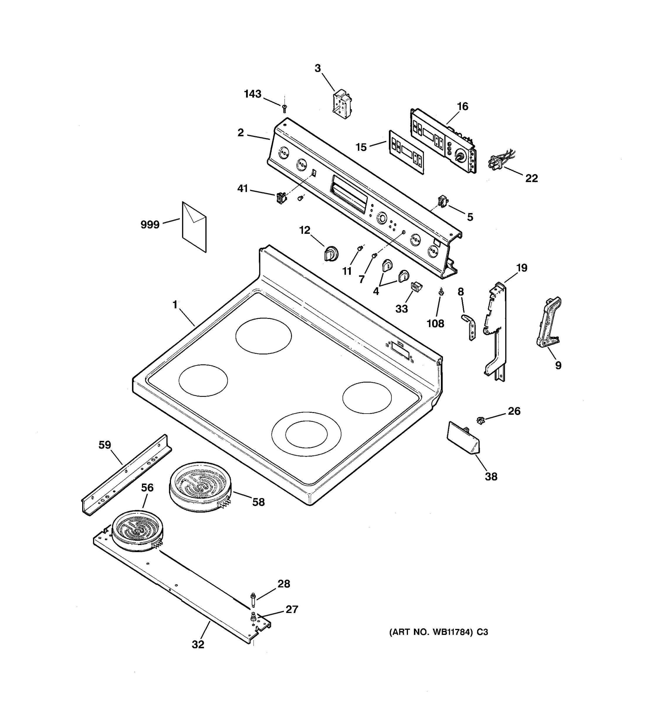 CONTROL PANEL & COOKTOP