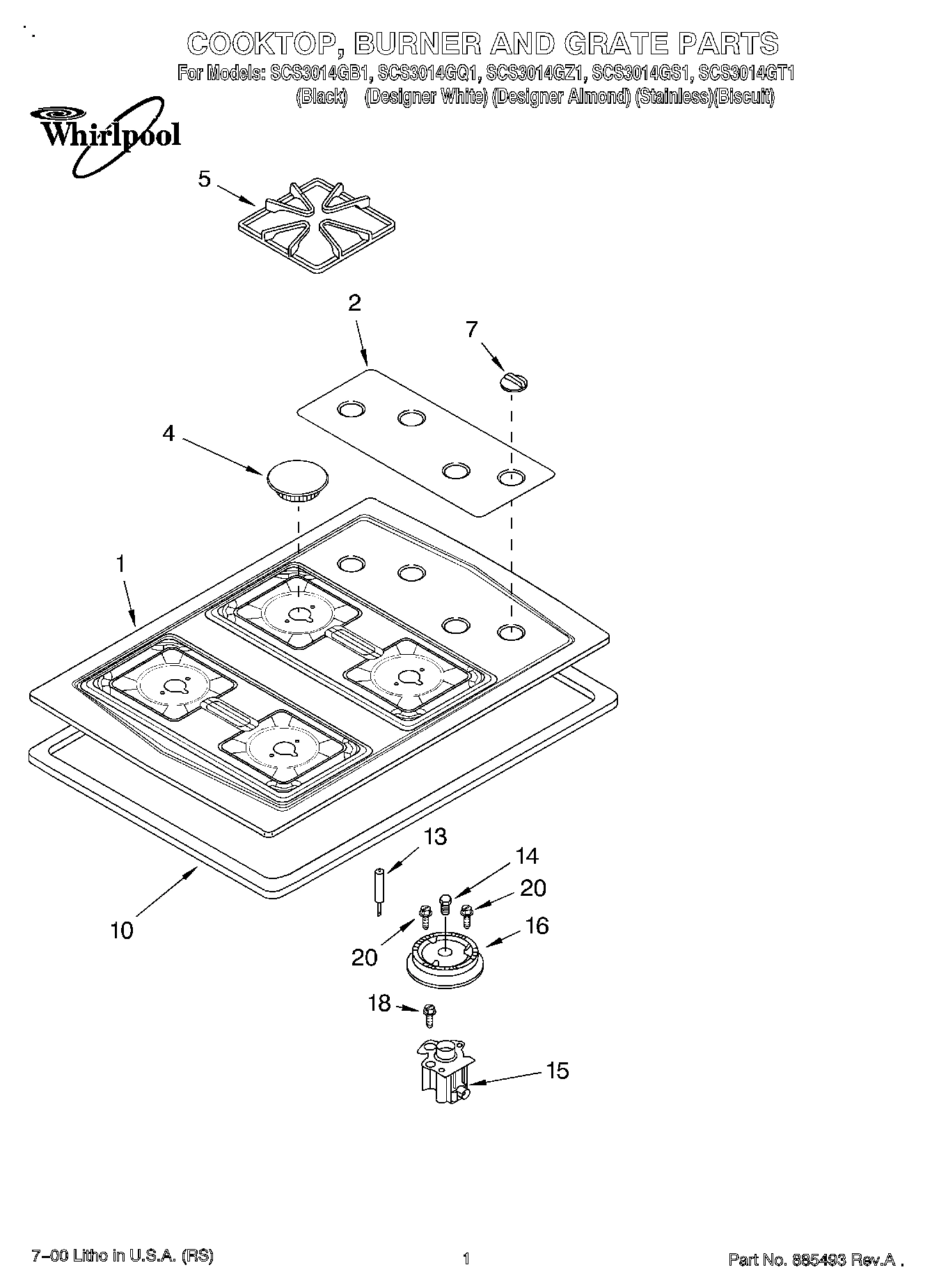 01 - COOKTOP, BURNER AND GRATE