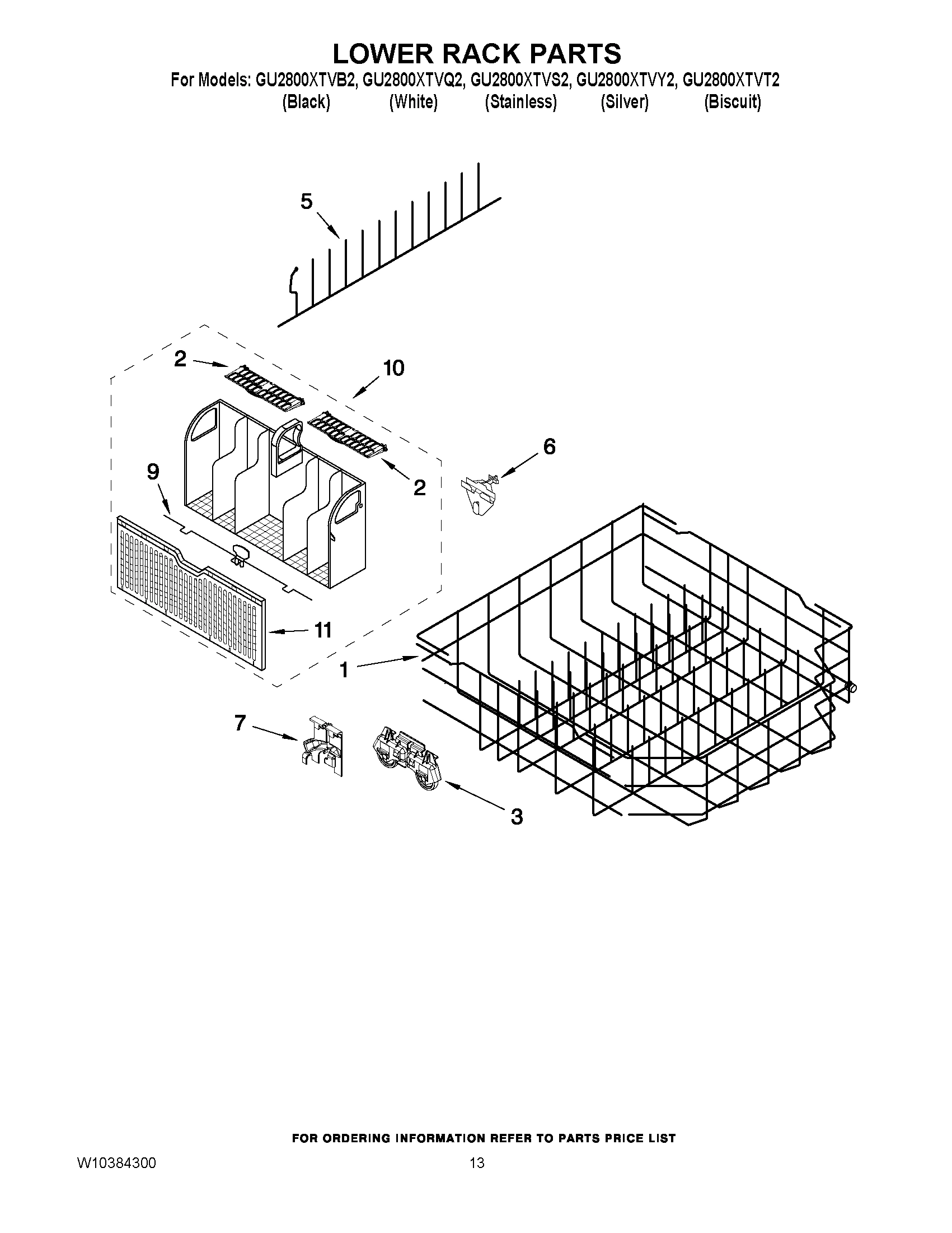 10 - LOWER RACK PARTS