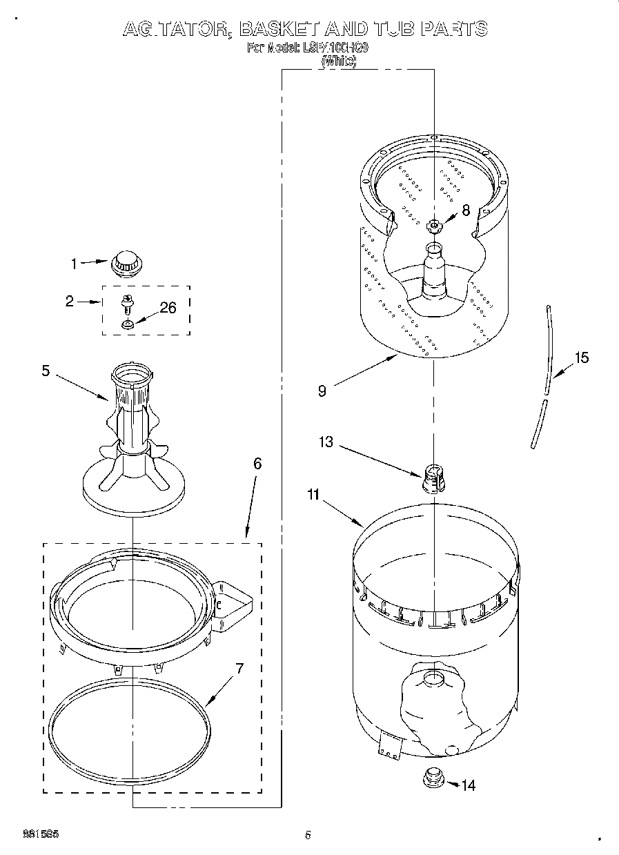 03 - AGITATOR, BASKET AND TUB