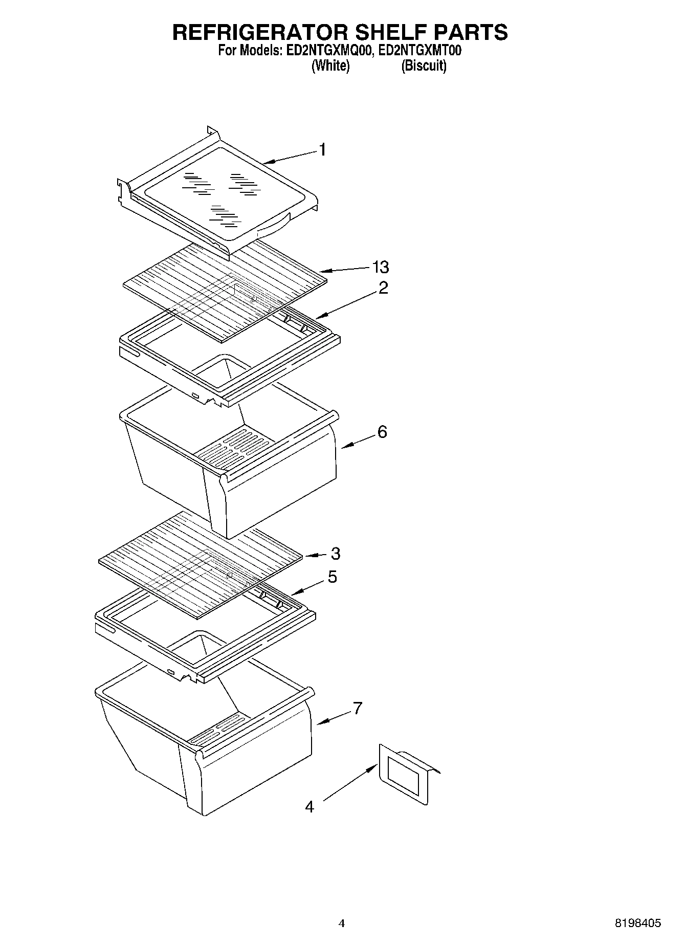 03 - REFRIGERATOR SHELF PARTS