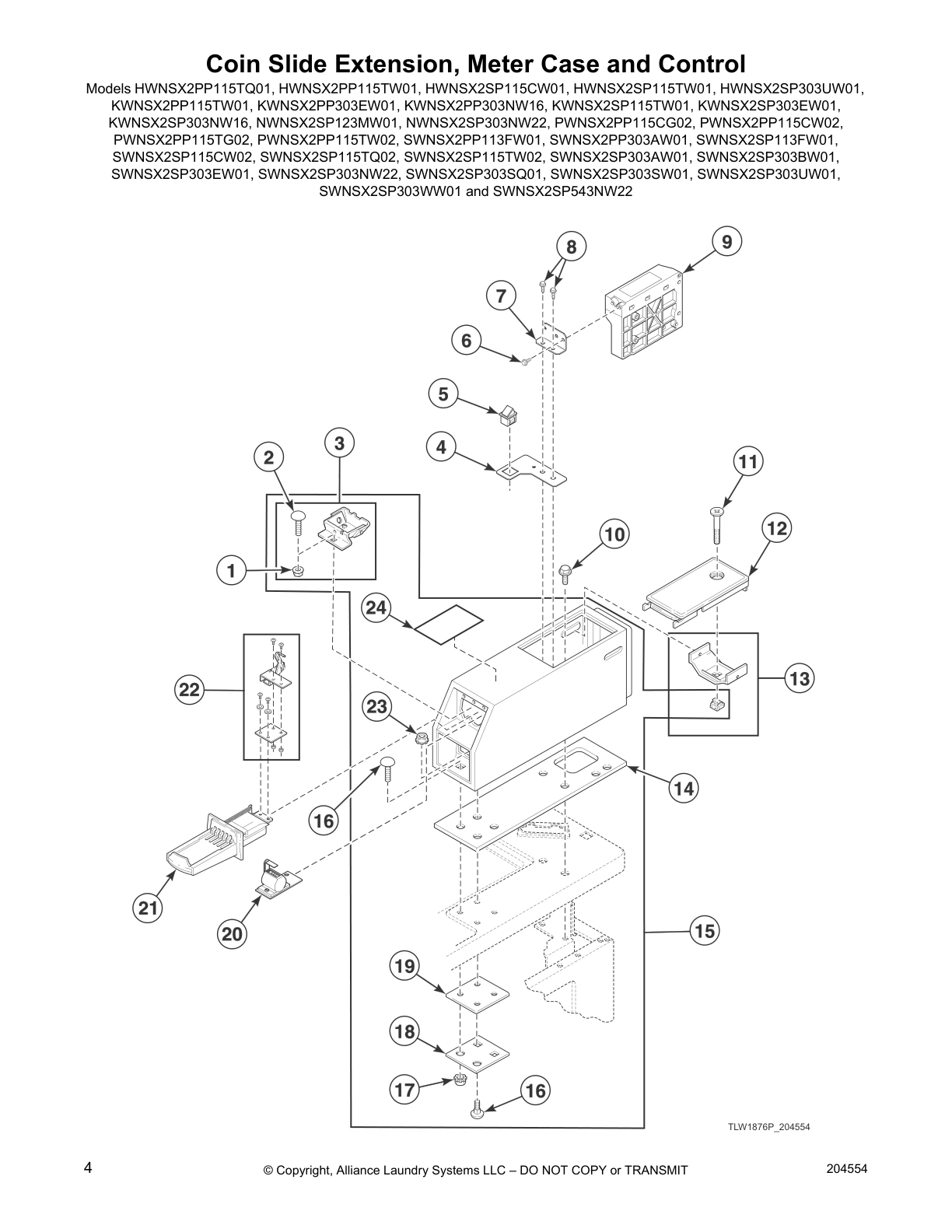 Coin Slide Extension, Meter Case and Control