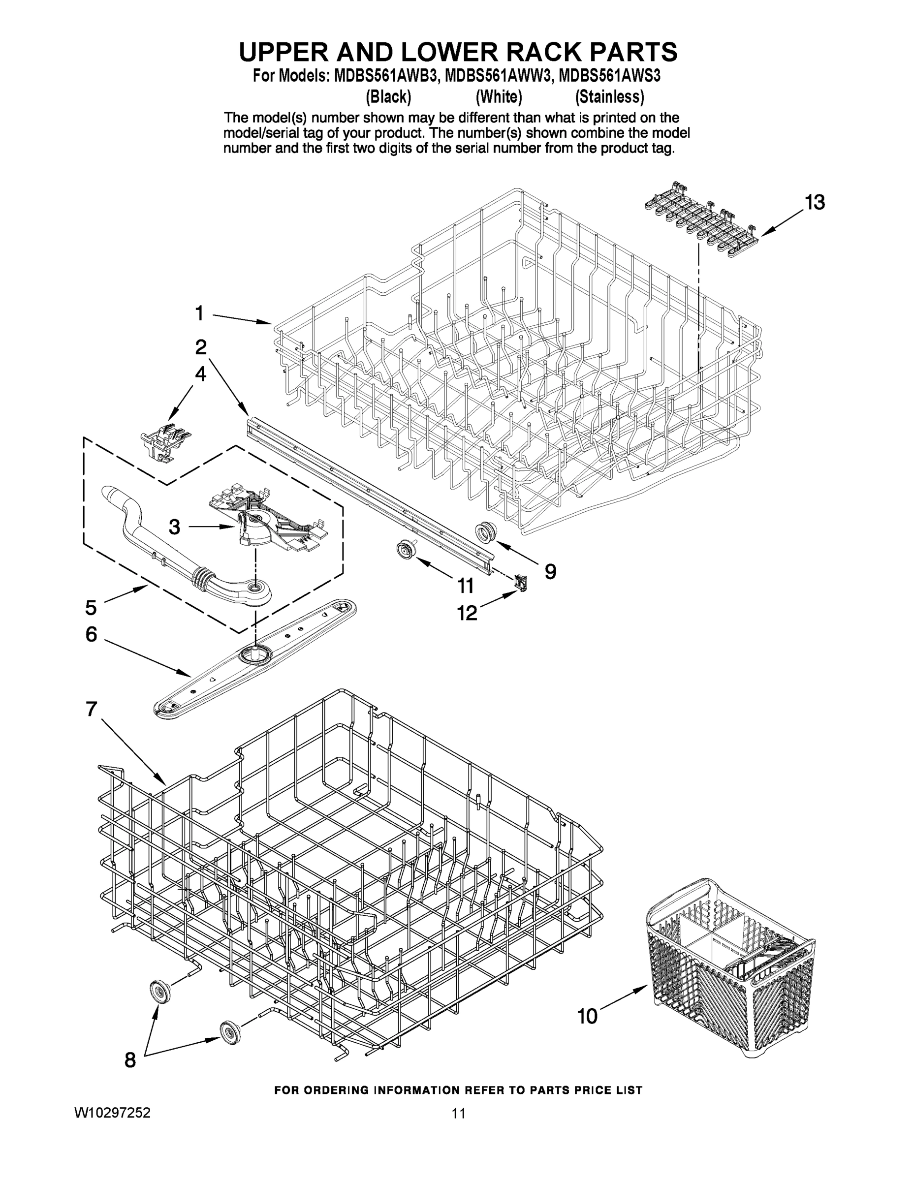 09 - UPPER AND LOWER RACK PARTS