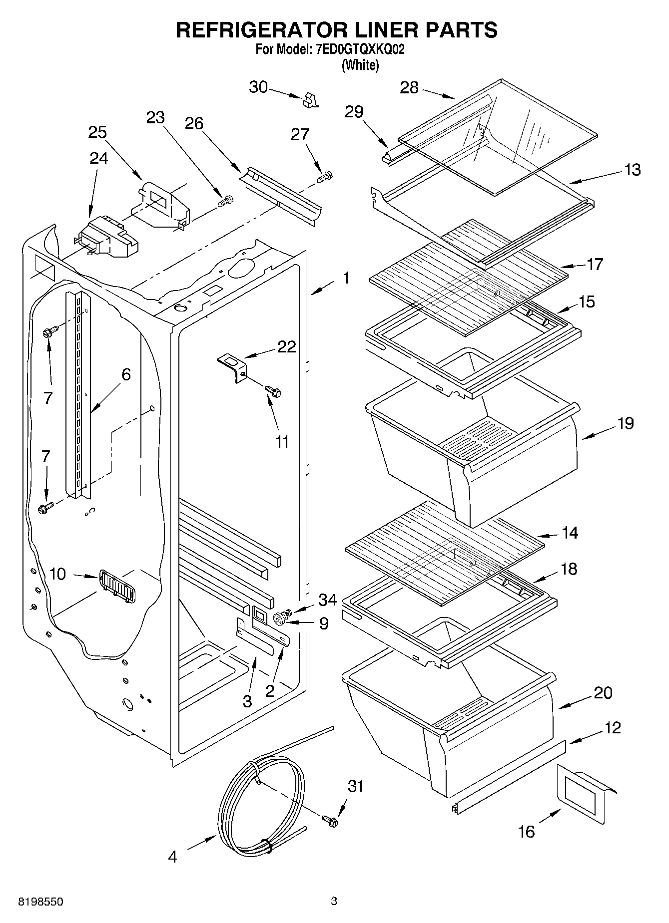 02 - REFRIGERATOR LINER PARTS