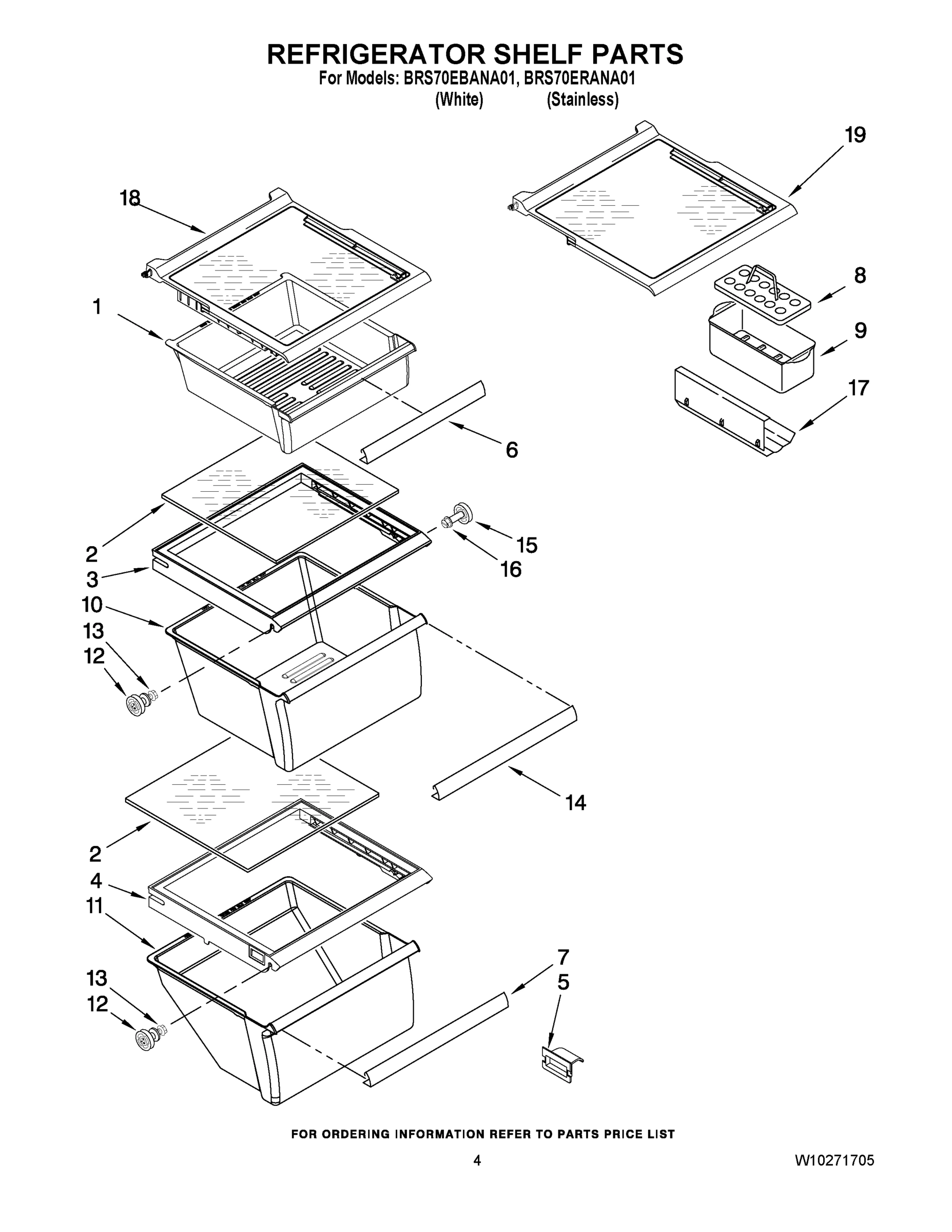 03 - REFRIGERATOR SHELF PARTS