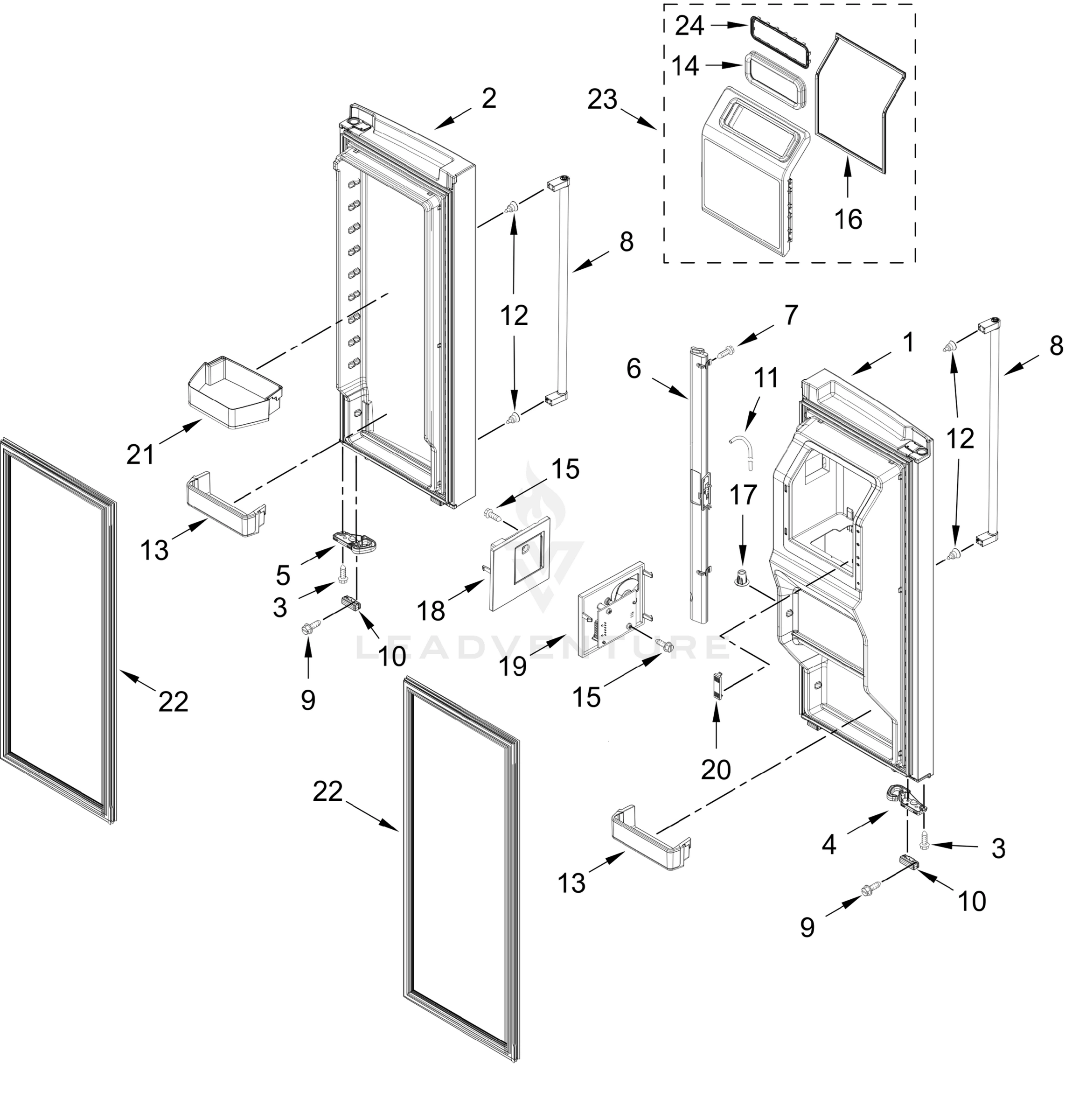 REFRIGERATOR DOOR PARTS