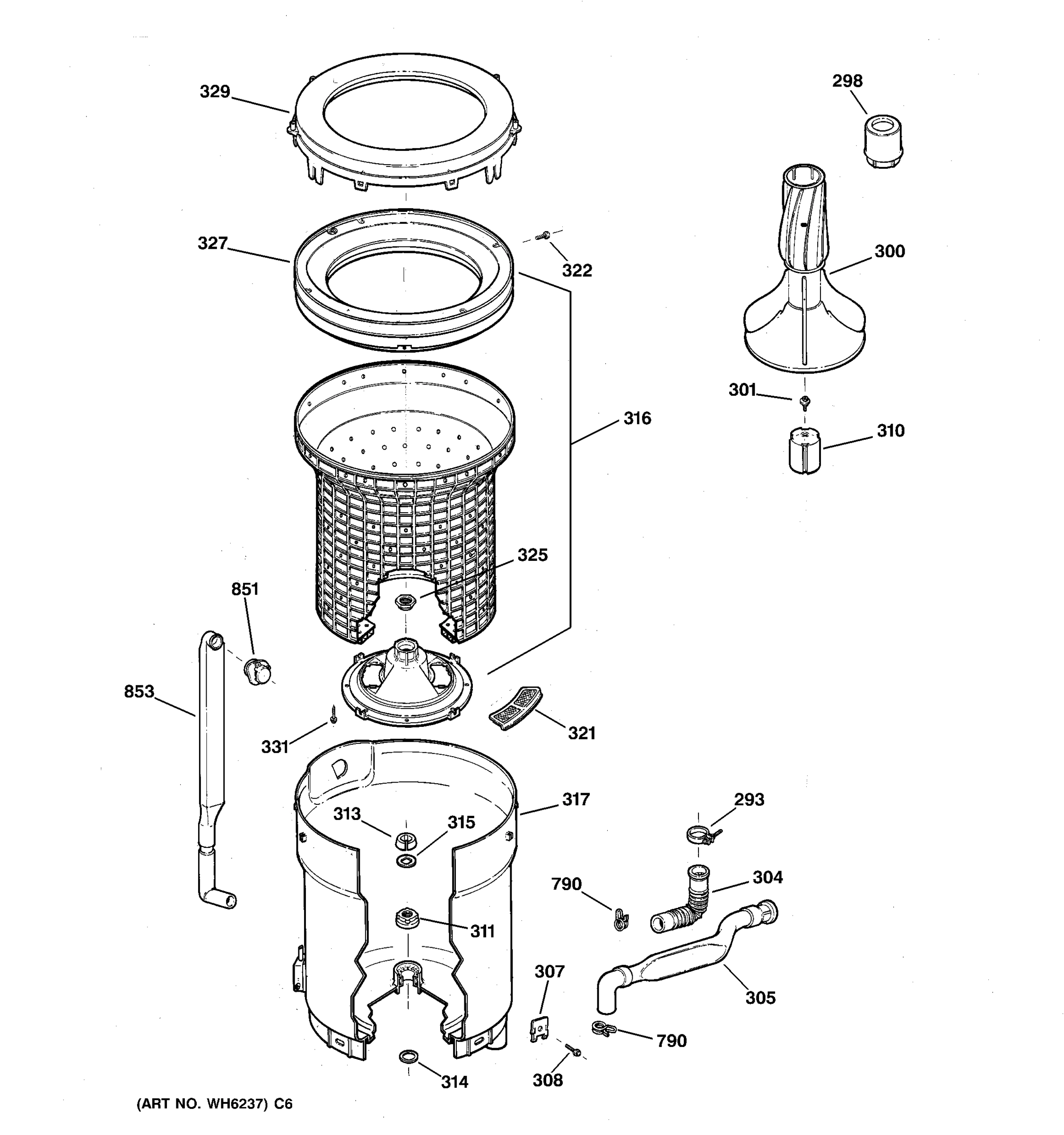 TUB, BASKET & AGITATOR