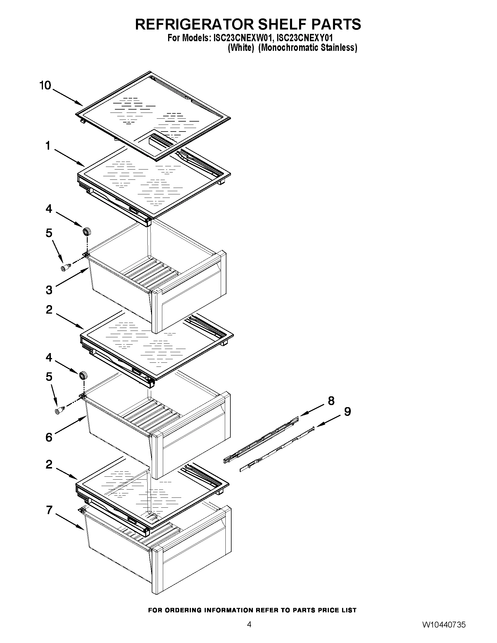 03 - REFRIGERATOR SHELF PARTS