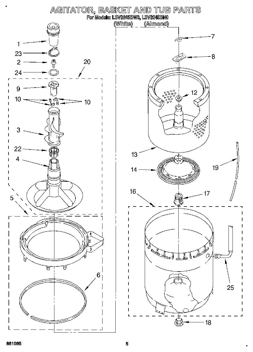 04 - AGITATOR, BASKET AND TUB