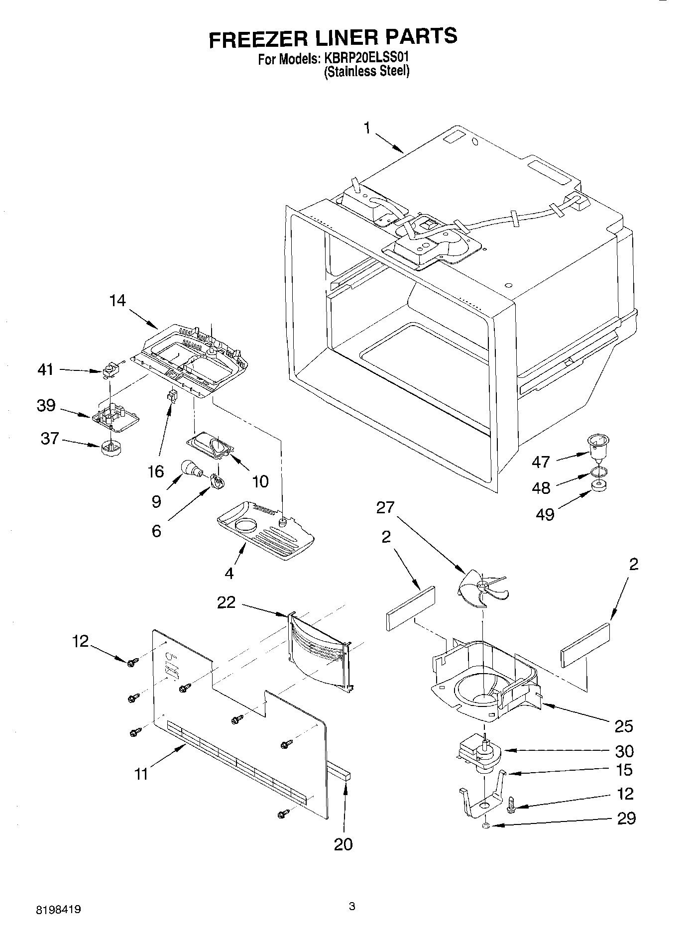 02 - FREEZER LINER PARTS