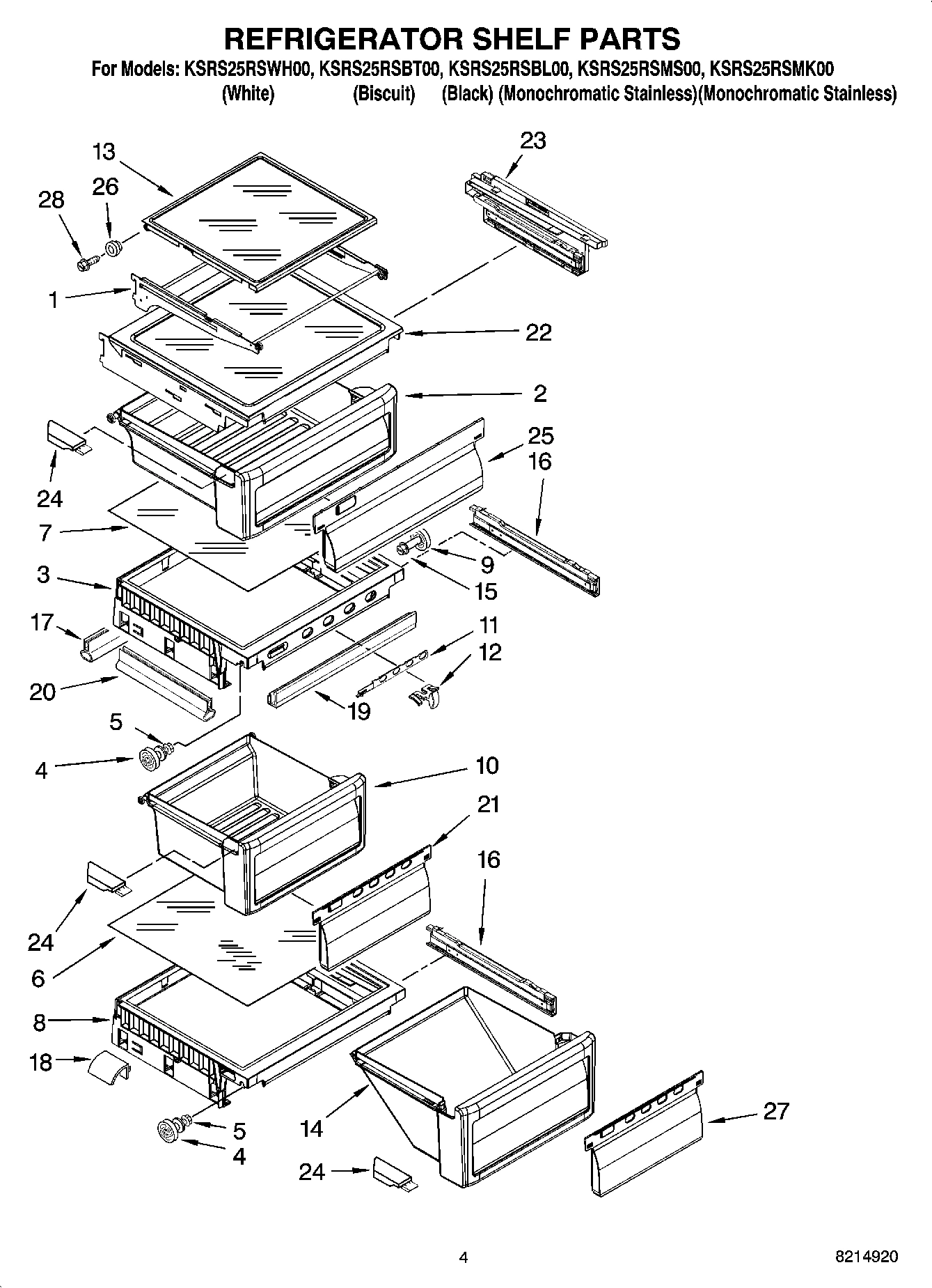 03 - REFRIGERATOR SHELF PARTS