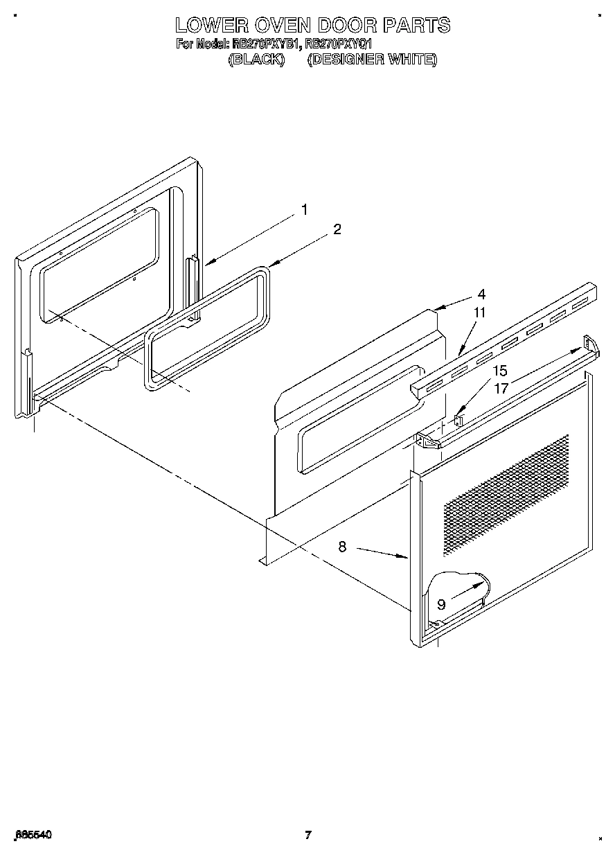 04 - LOWER OVEN DOOR, OPTIONAL