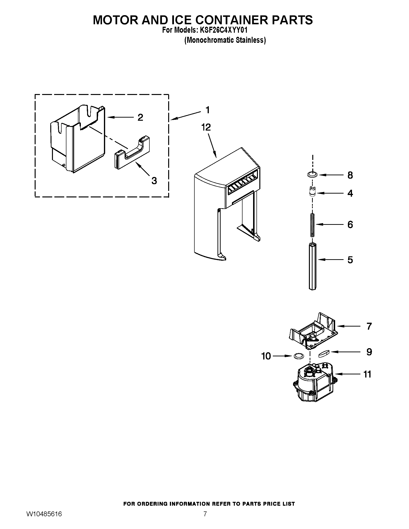 05 - MOTOR AND ICE CONTAINER PARTS