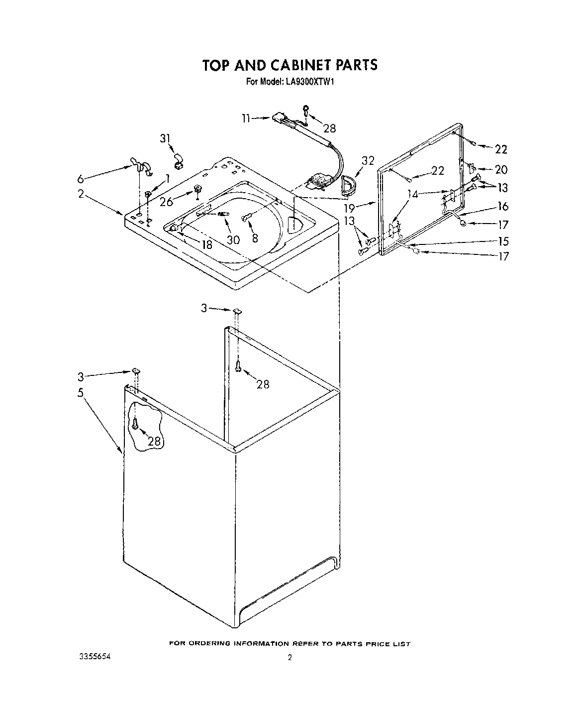 02 - TOP AND CABINET , LIT/OPTIONAL